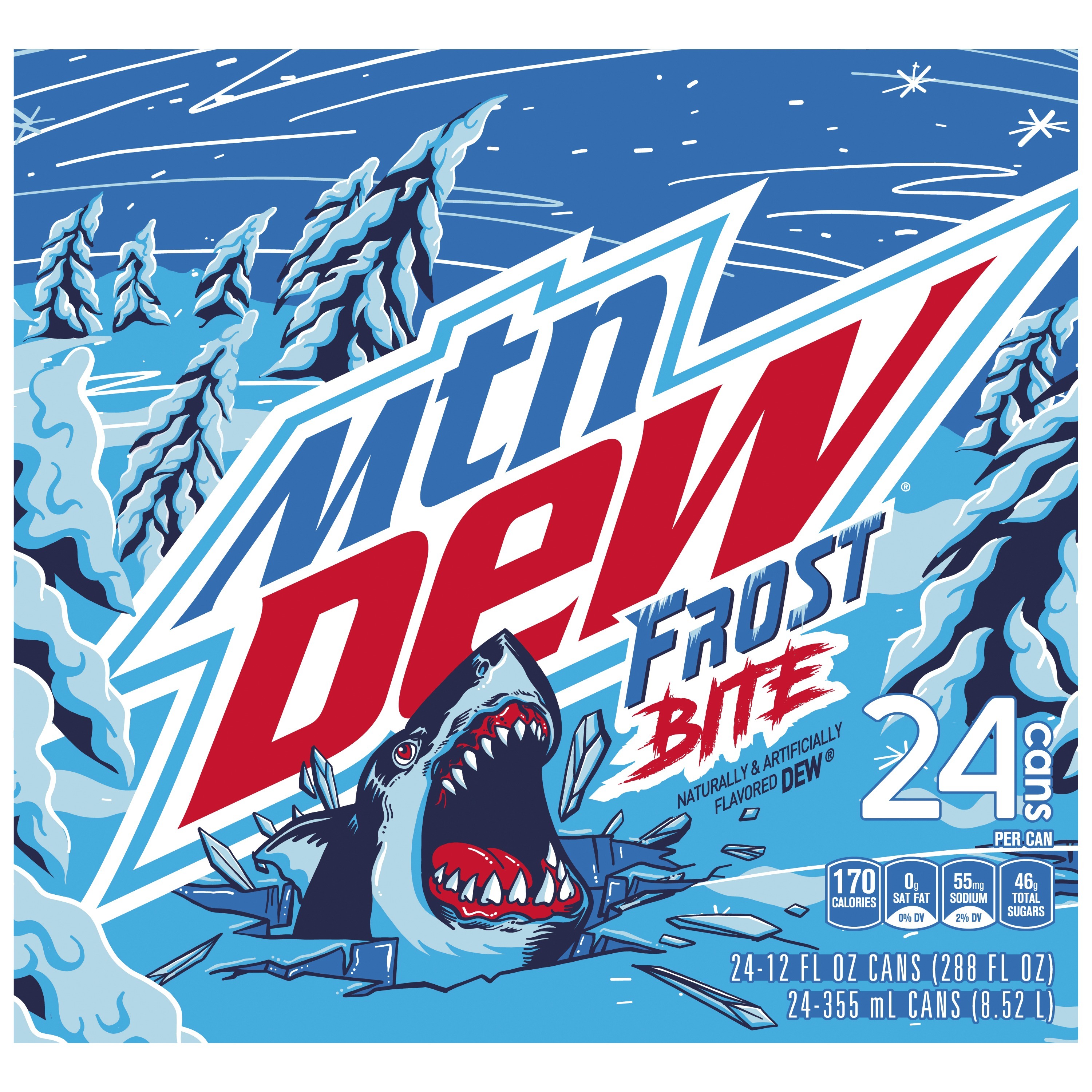 Mountain Dew, Frost Bite, Naturally & Artificially Flavored Dew