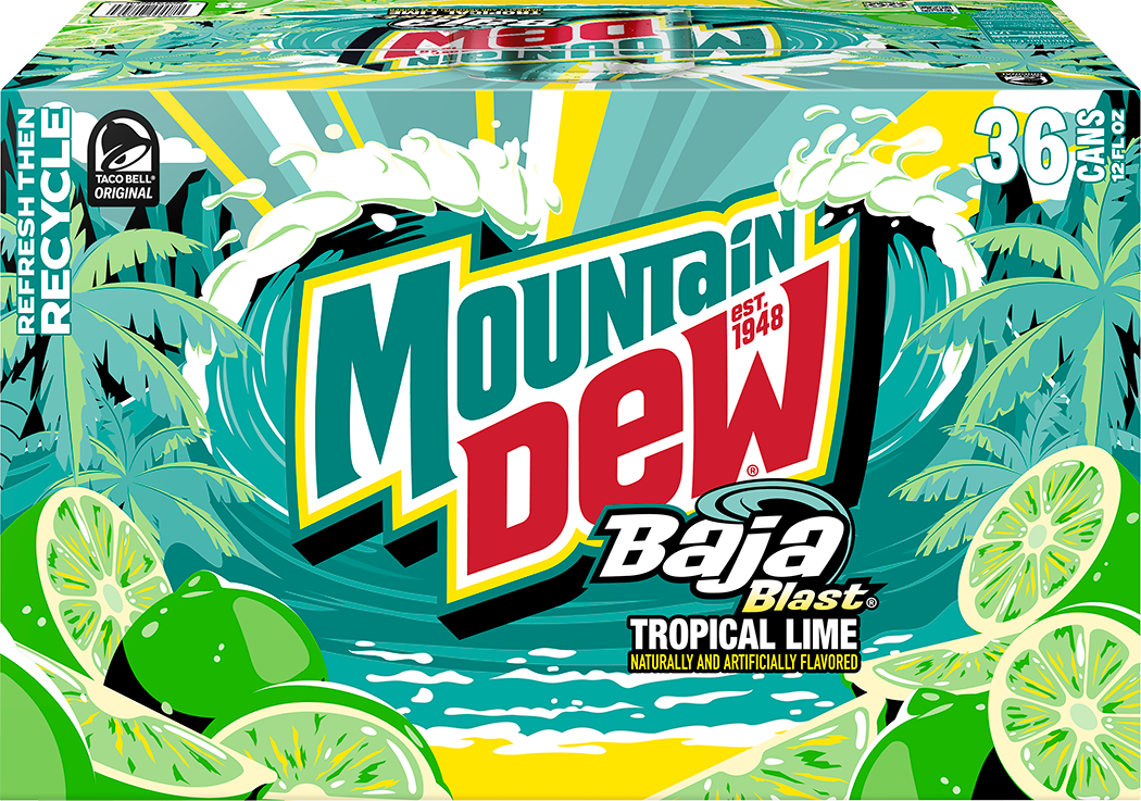 Mountain Dew, Baja Blast, Tropical Lime Naturally And Artificially Flavored Dew thumbnail