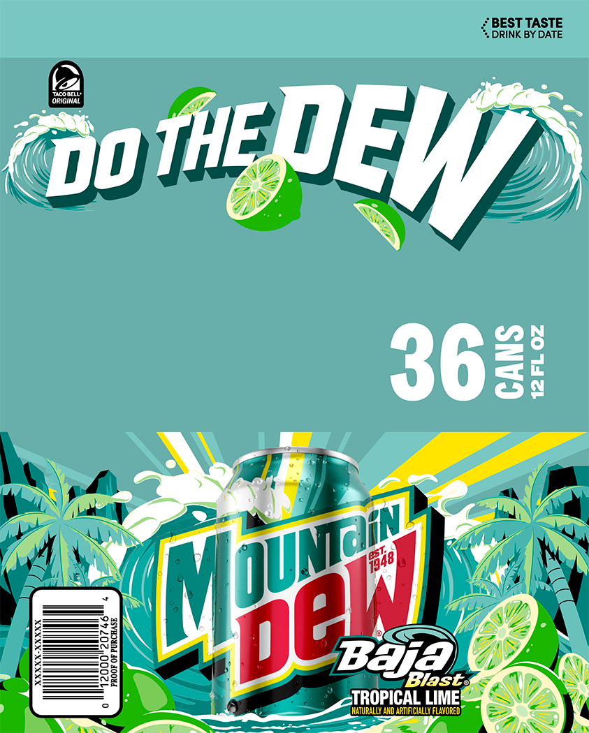 Mountain Dew, Baja Blast, Tropical Lime Naturally And Artificially Flavored Dew thumbnail