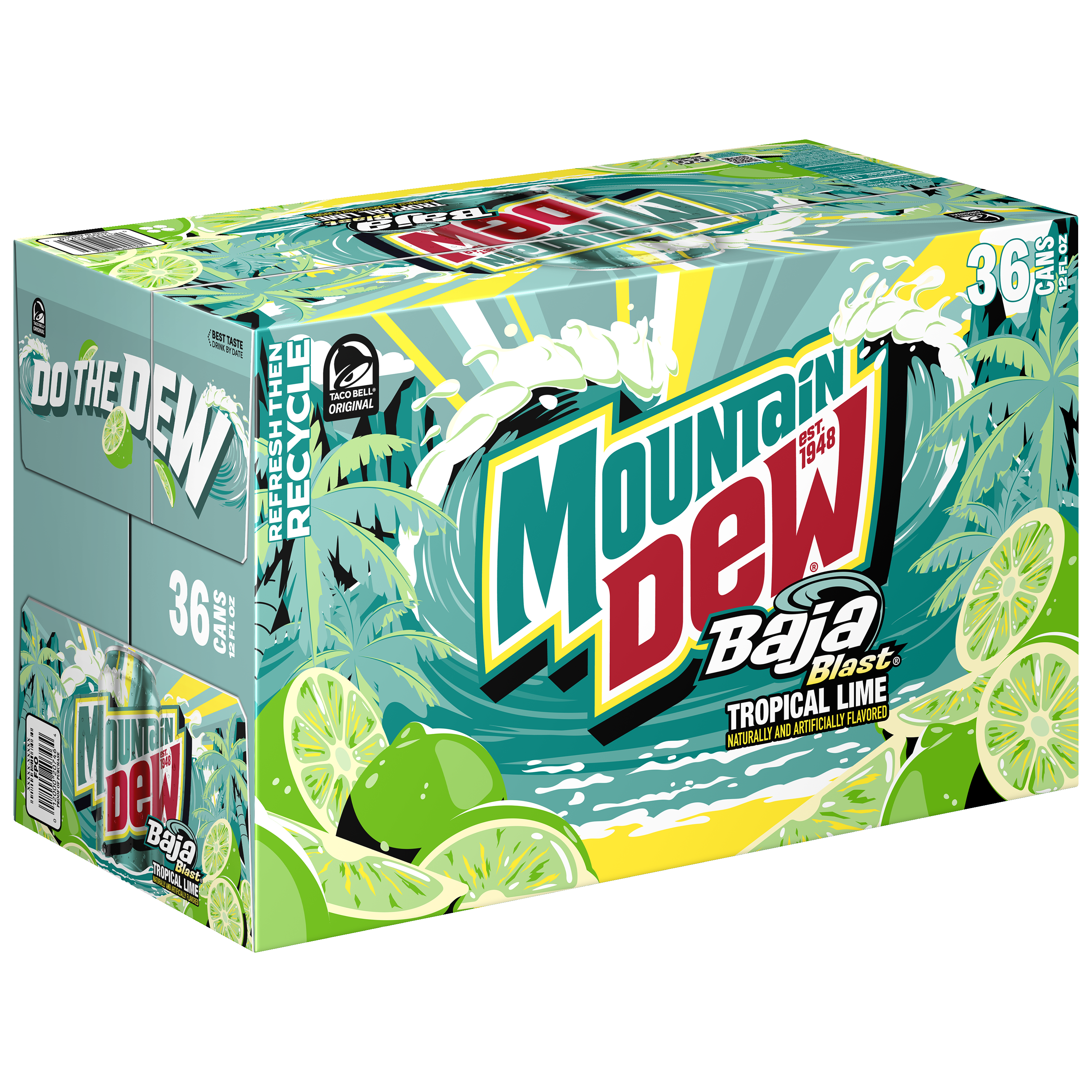 Mountain Dew, Baja Blast, Tropical Lime Naturally And Artificially Flavored Dew thumbnail