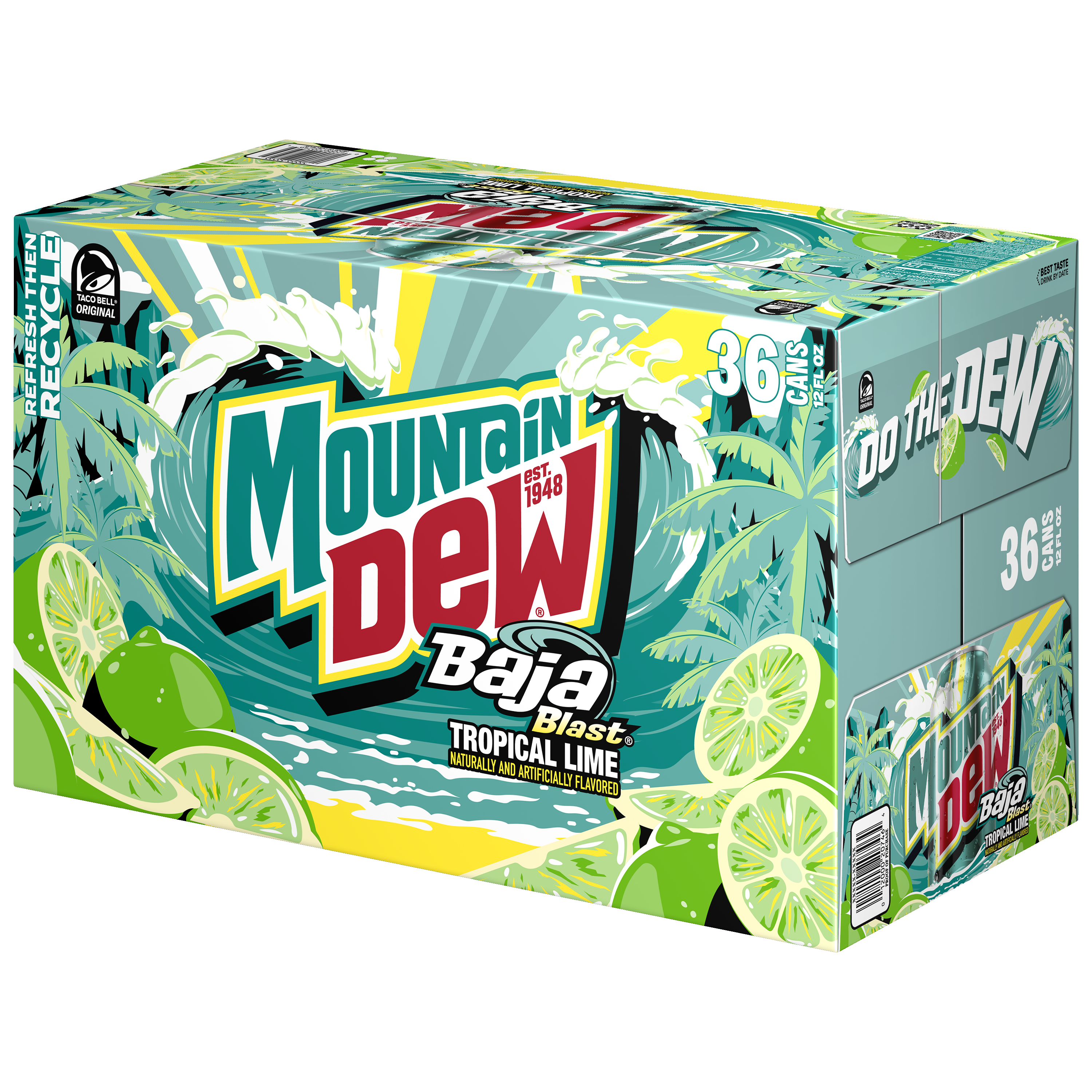 Mountain Dew, Baja Blast, Tropical Lime Naturally And Artificially Flavored Dew thumbnail