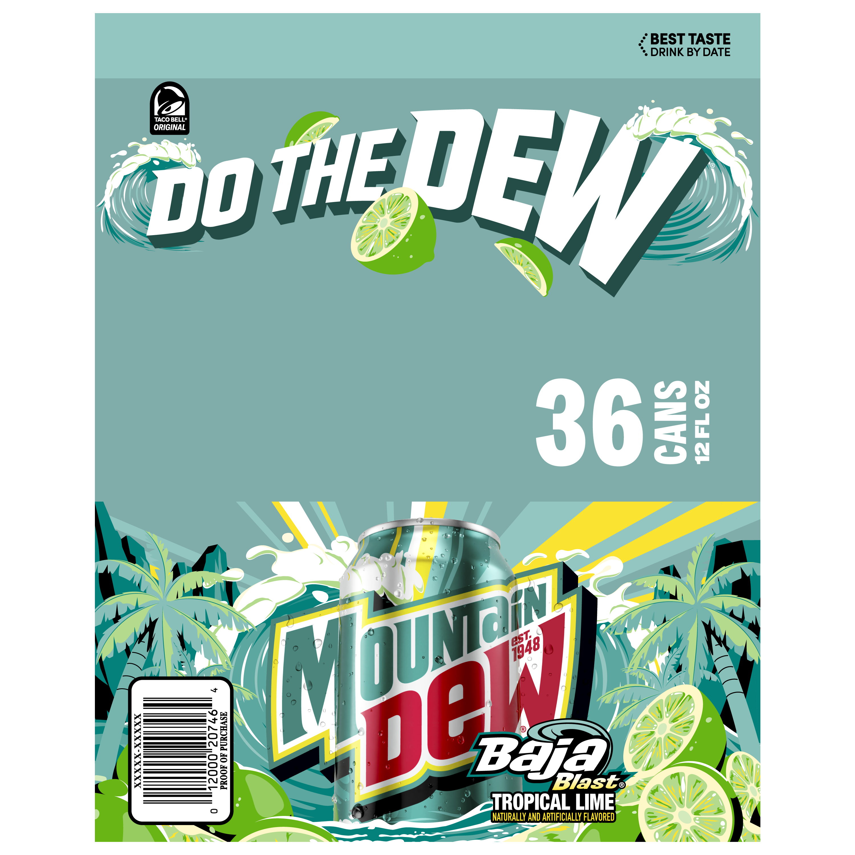 Mountain Dew, Baja Blast, Tropical Lime Naturally And Artificially Flavored Dew thumbnail