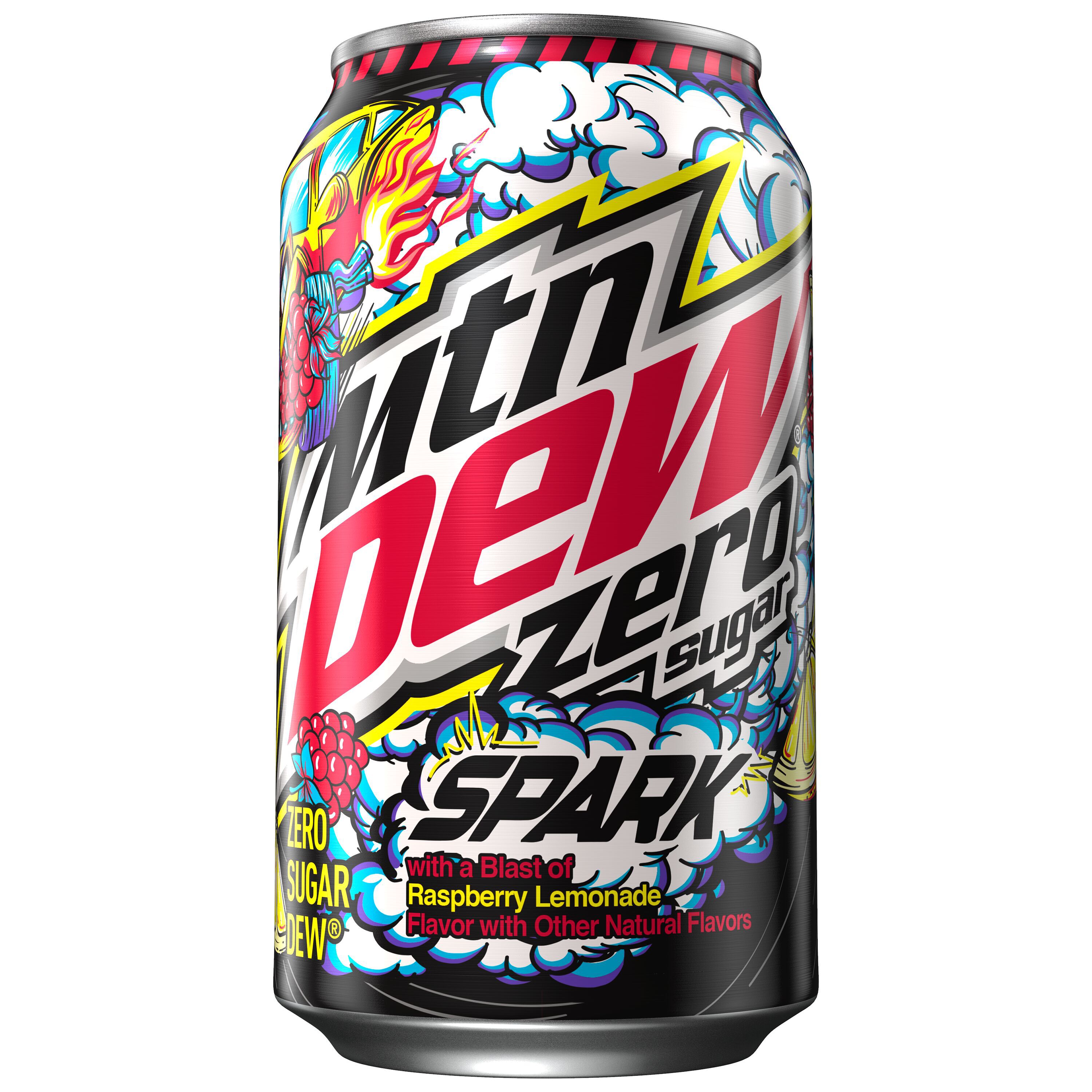 Mountain Dew, Zero Sugar, Spark, With A Blast Of Raspberry Lemonade Flavor, Zero Sugar Dew
