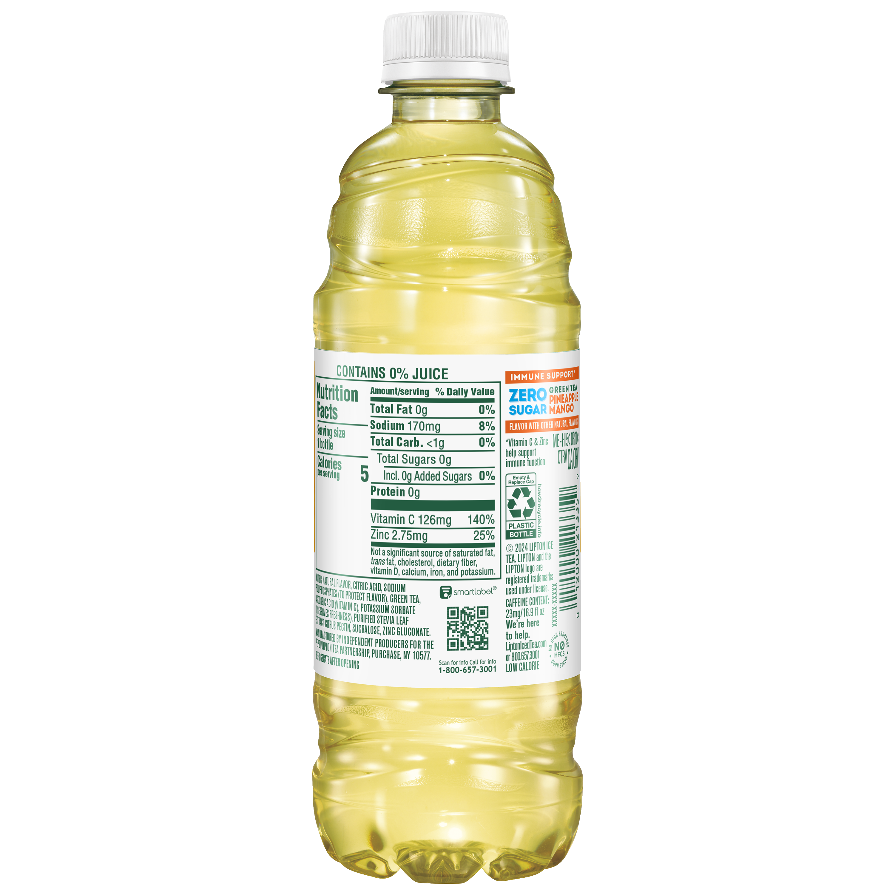 Lipton, Zero Sugar, Pineapple Mango Flavor, Green Tea thumbnail