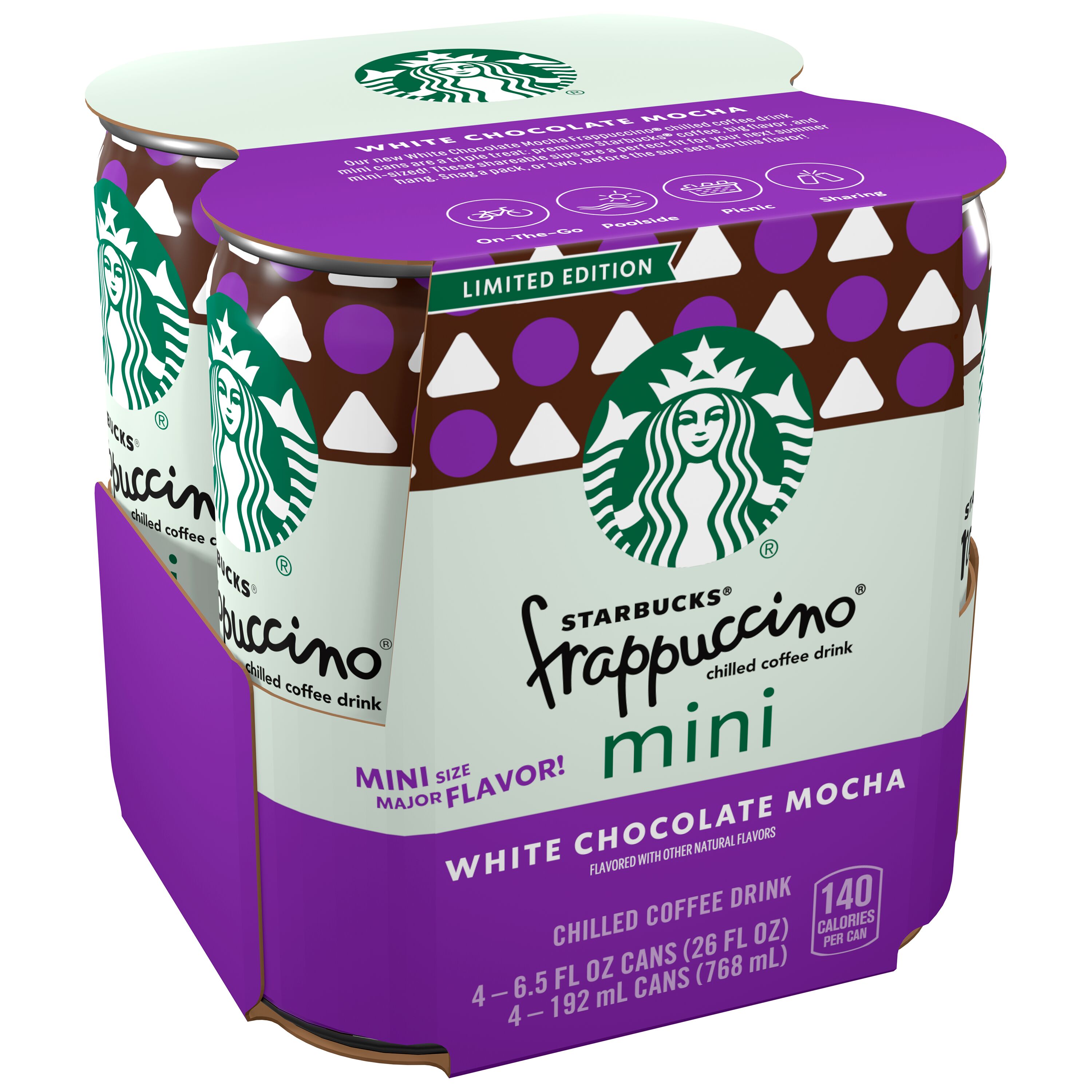 Starbucks, Limited Edition, Frappuccino, White Chocolate Mocha Flavored, Chilled Coffee Drink thumbnail