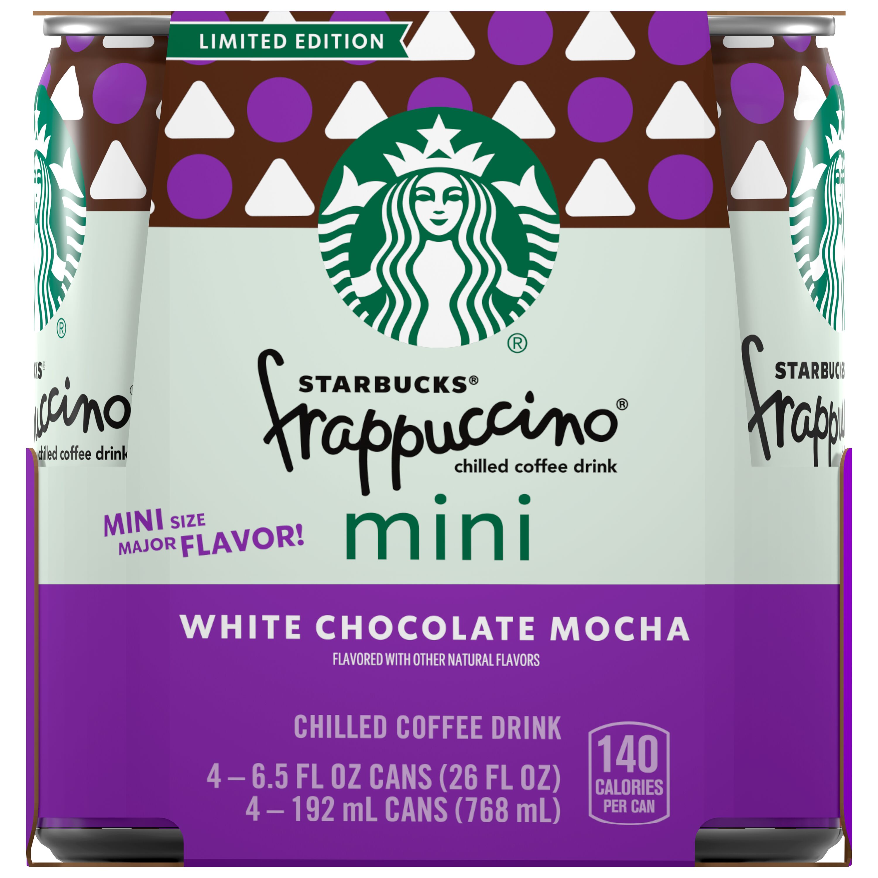 Starbucks, Limited Edition, Frappuccino, White Chocolate Mocha Flavored, Chilled Coffee Drink