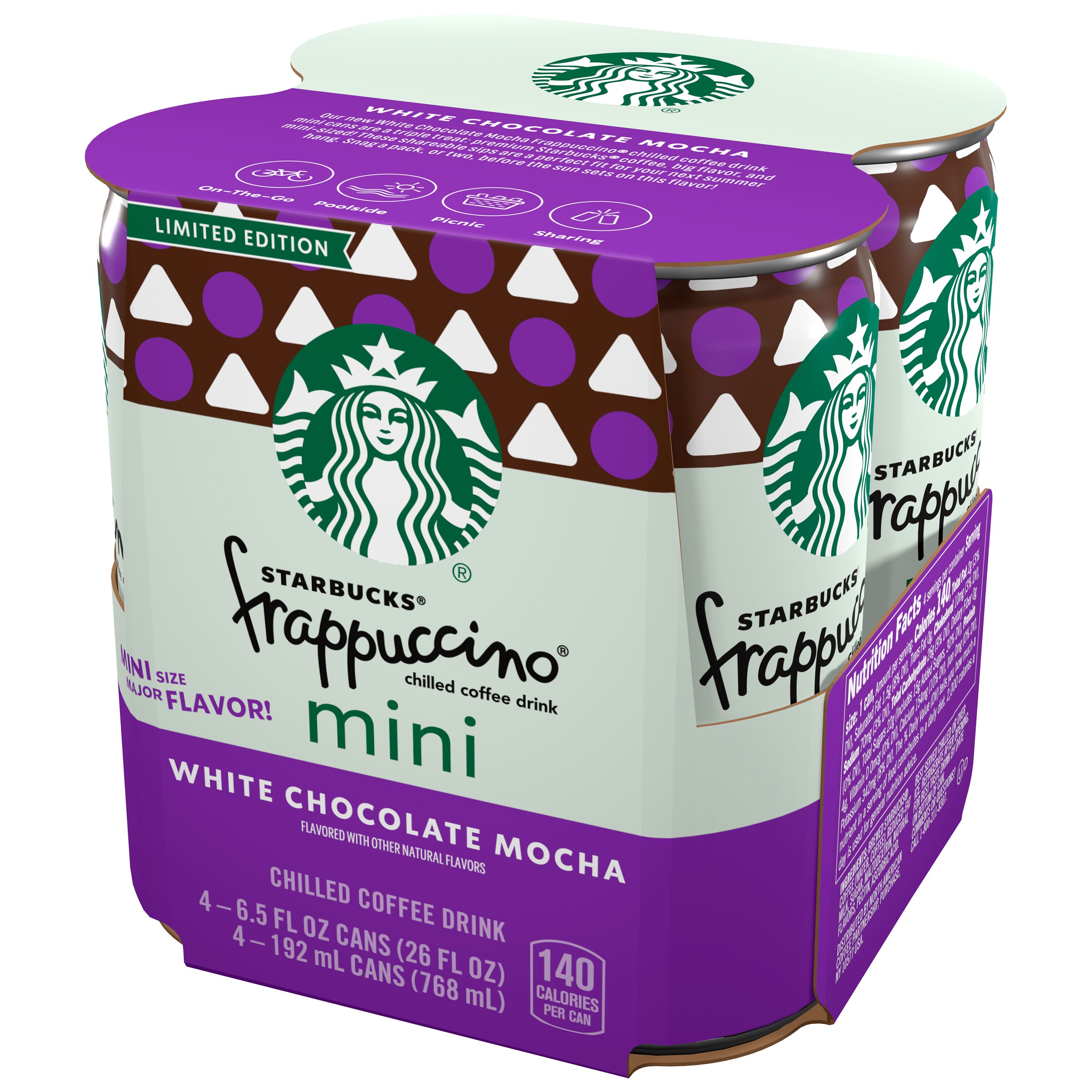 Starbucks, Limited Edition, Frappuccino, White Chocolate Mocha Flavored, Chilled Coffee Drink thumbnail