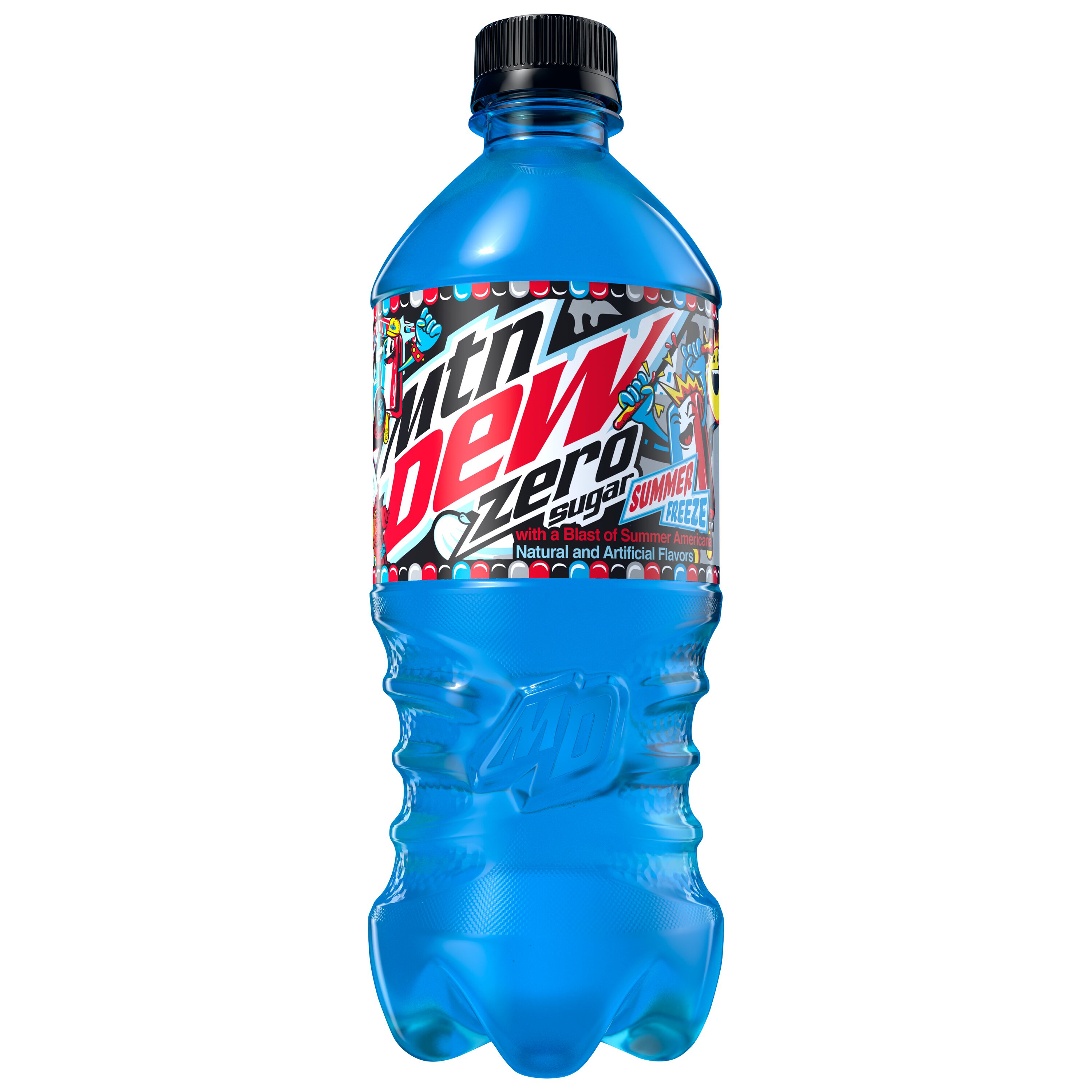 Mountain Dew, Zero Sugar, Summer Freeze, With A Blast Of Summer America Natural & Artificial Flavors, Zero Sugar Dew