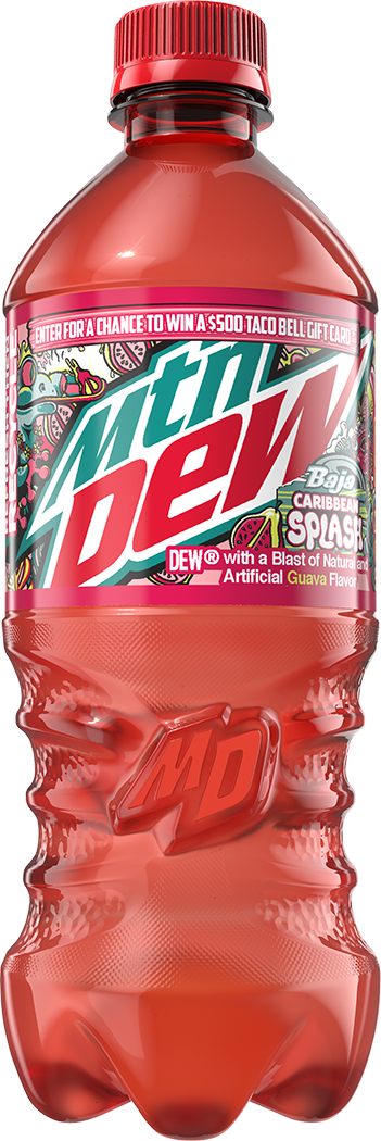 Mountain Dew, Baja Caribbean Splash, Dew With A Blast Of Natural And Artificial Guava Flavor thumbnail