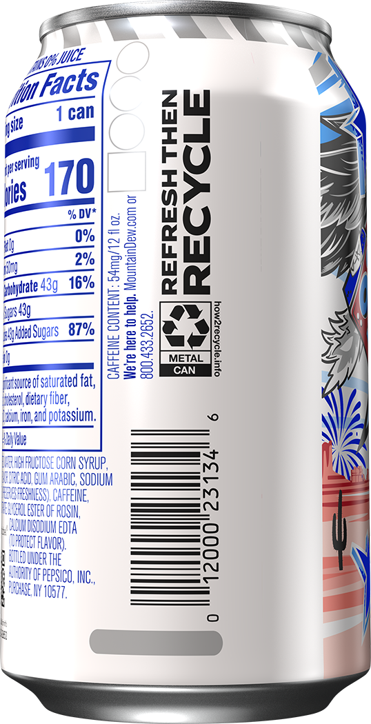 Mountain Dew, Freedom Fusion, Dew With A Blast Of Lemonade And Peach Flavor thumbnail