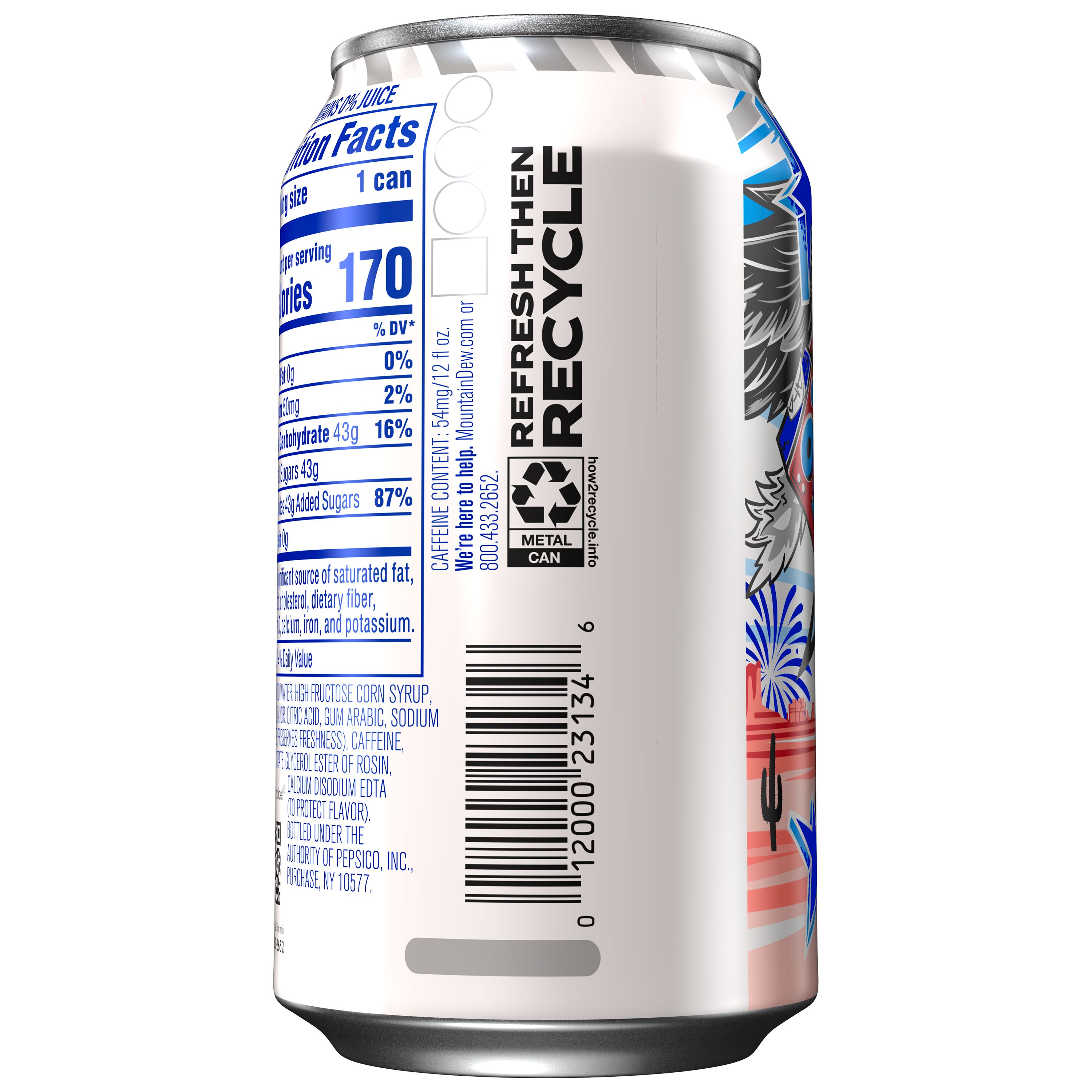 Mountain Dew, Freedom Fusion, Dew With A Blast Of Lemonade And Peach Flavor thumbnail