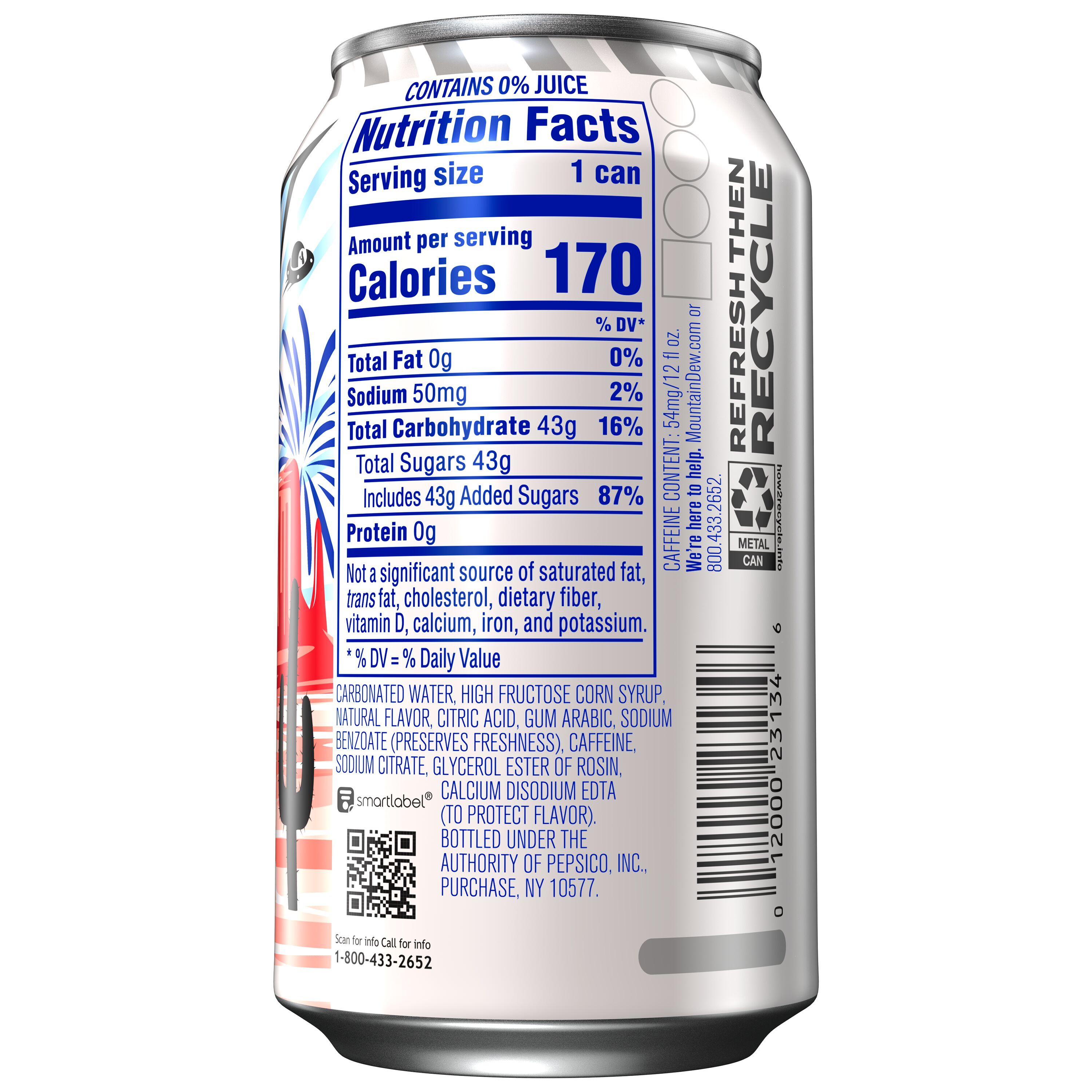 Mountain Dew, Freedom Fusion, Dew With A Blast Of Lemonade And Peach Flavor thumbnail