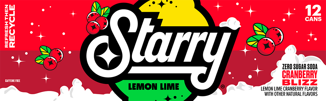 Starry, Zero Sugar, Cranberry Blizz, Lemon Lime Cranberry Flavored Soda thumbnail