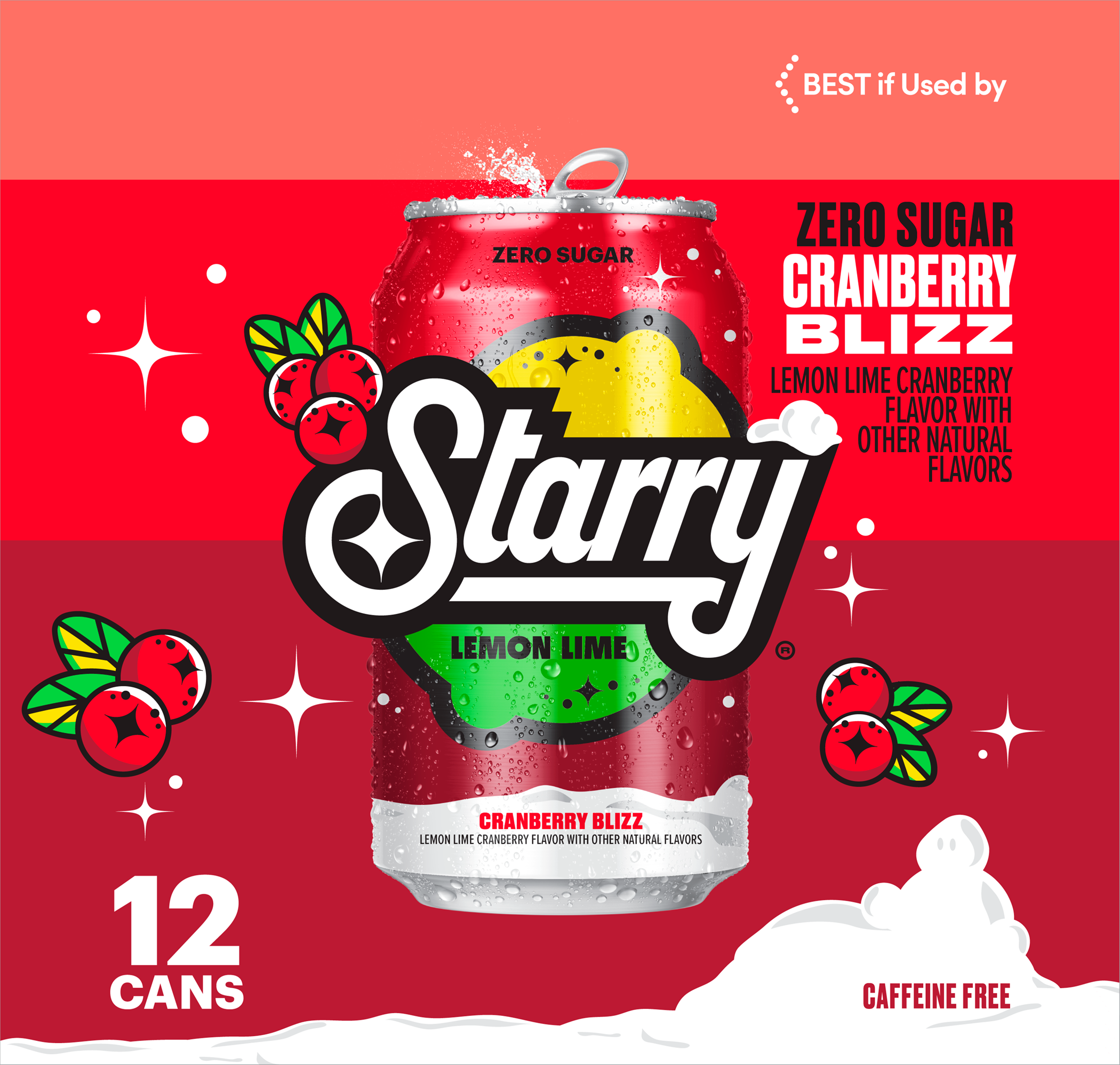 Starry, Zero Sugar, Cranberry Blizz, Lemon Lime Cranberry Flavored Soda thumbnail