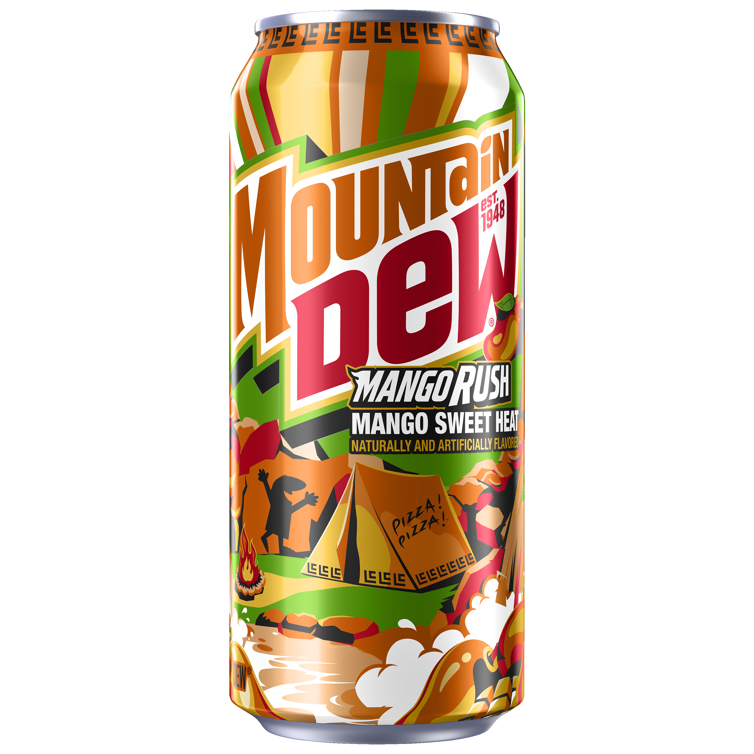 Mountain Dew, Mango Rush, Mango Sweet Heat, Naturally And Artificially Flavored Dew