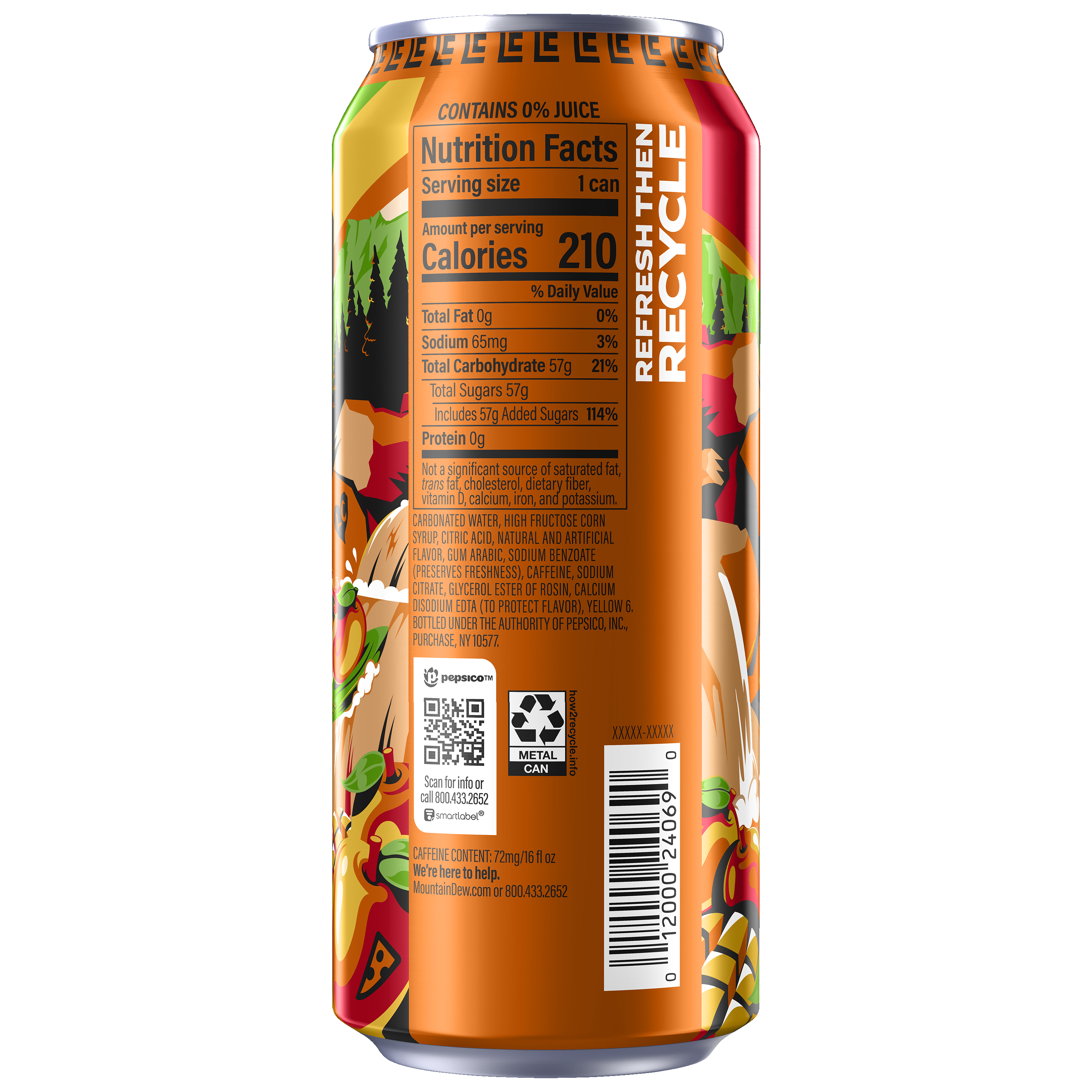Mountain Dew, Mango Rush, Mango Sweet Heat, Naturally And Artificially Flavored Dew thumbnail