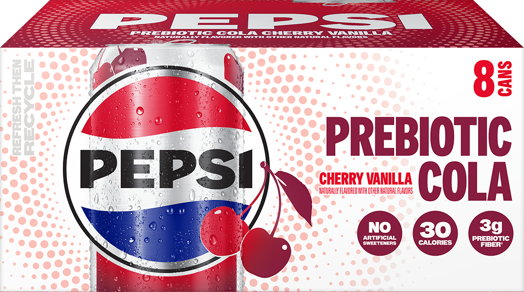 Pepsi, Cherry Vanilla Flavored, Prebiotic Cola thumbnail