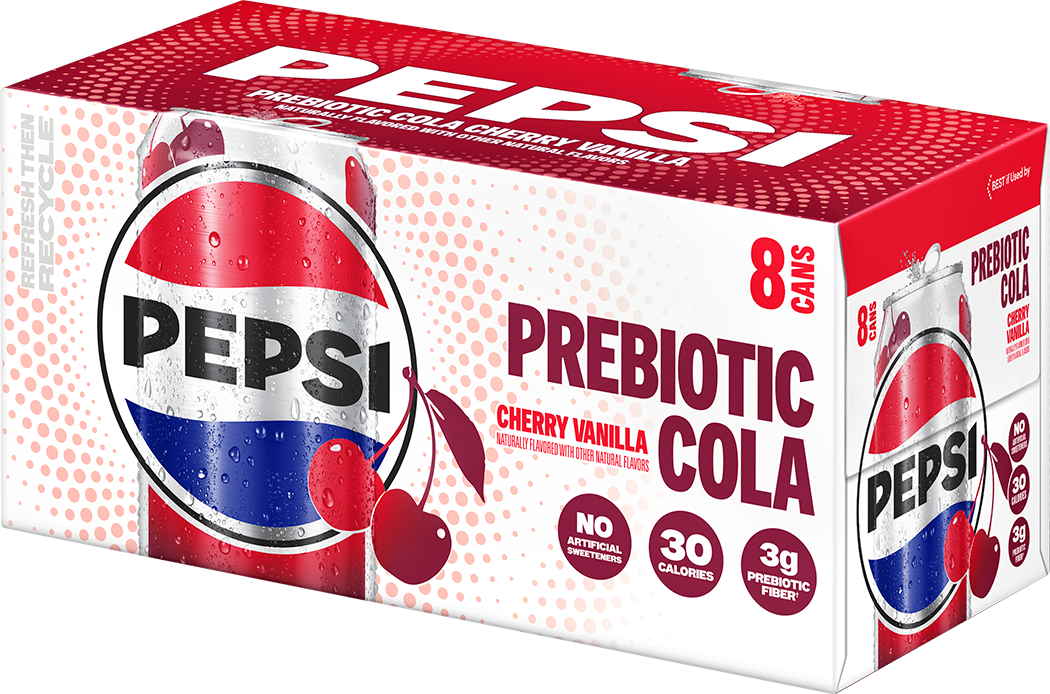 Pepsi, Cherry Vanilla Flavored, Prebiotic Cola thumbnail