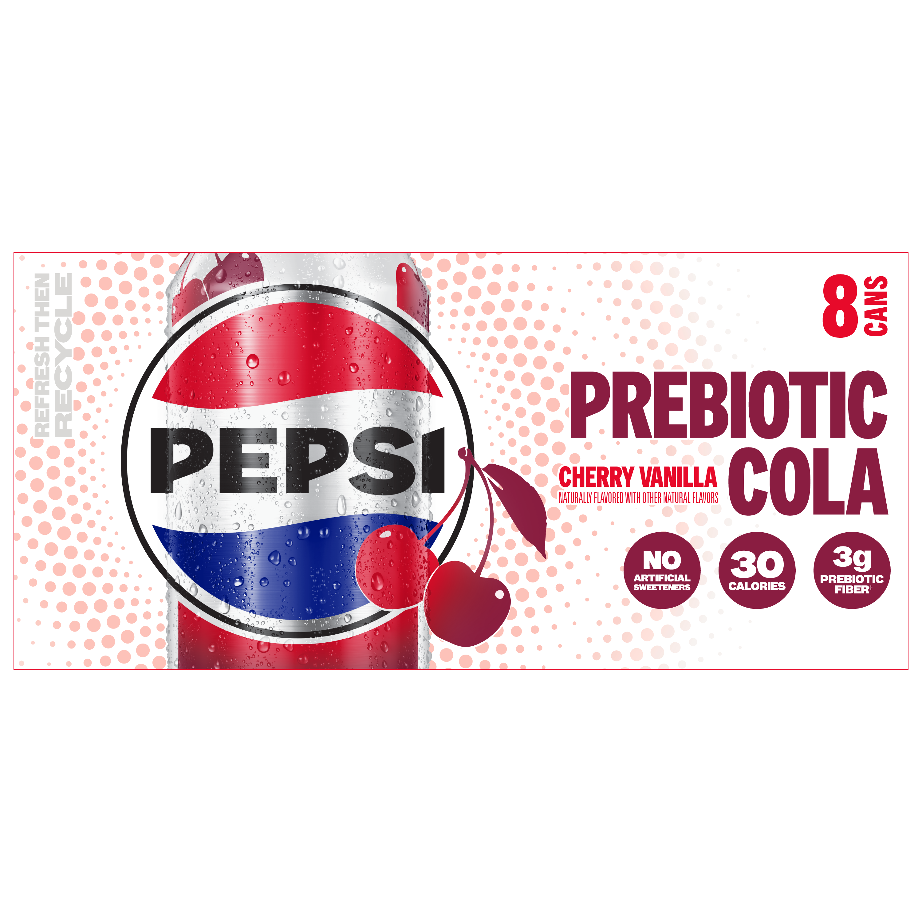 Pepsi, Cherry Vanilla Flavored, Prebiotic Cola thumbnail