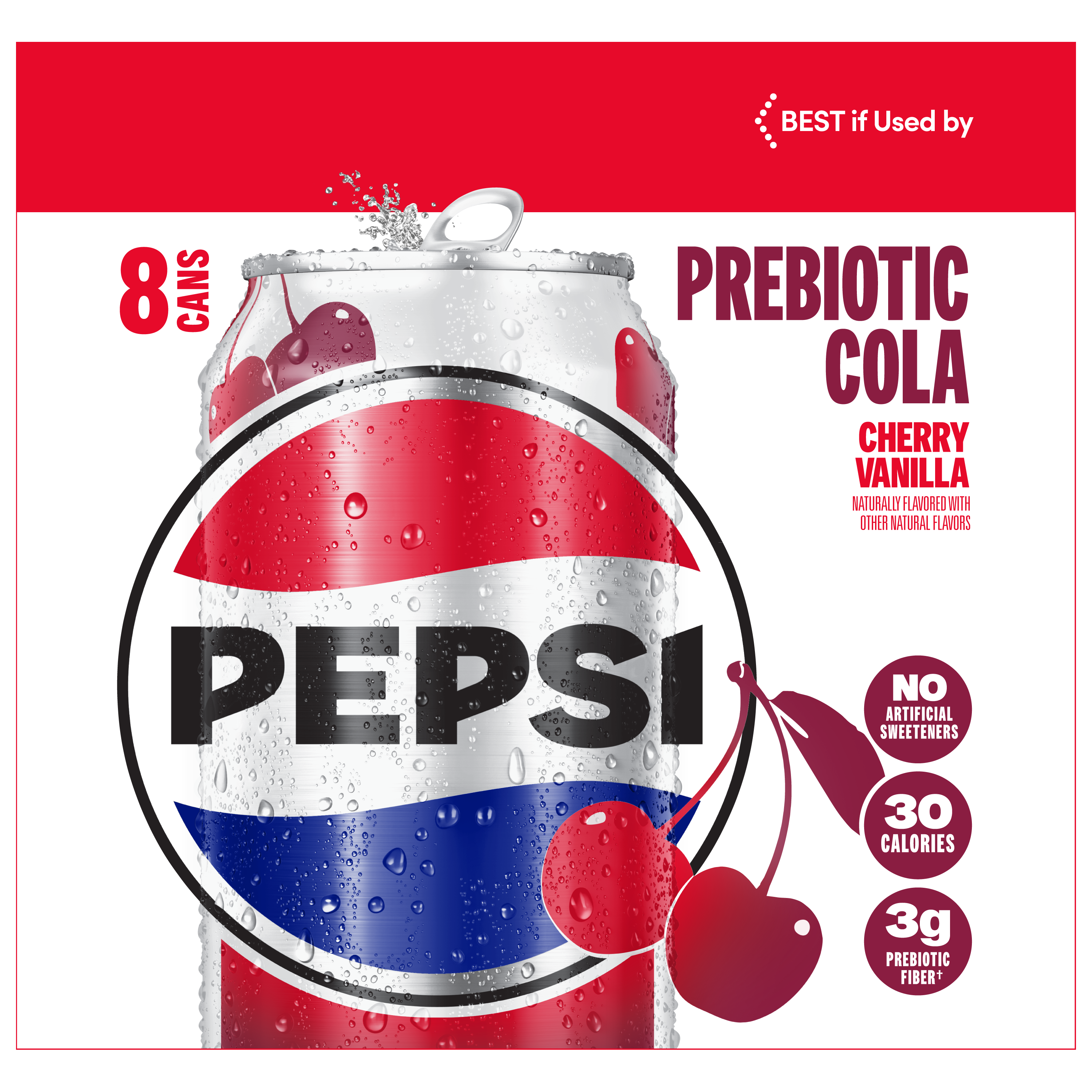 Pepsi, Cherry Vanilla Flavored, Prebiotic Cola thumbnail