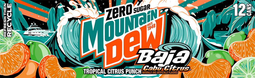 Mountain Dew, Zero Sugar, Baja Cabo Citrus, Tropical Citrus Punch Naturally And Artificially Flavored, Zero Sugar Dew thumbnail