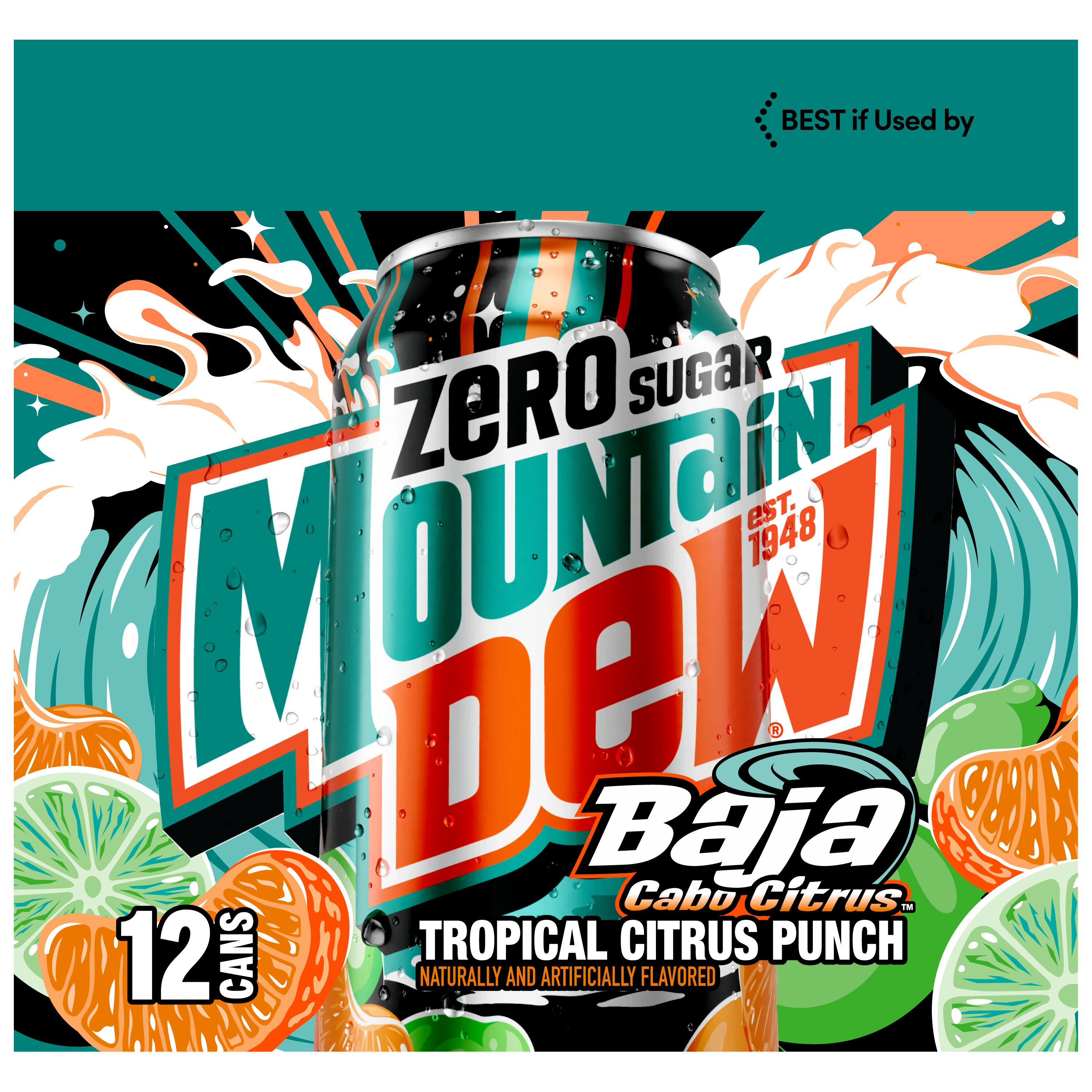 Mountain Dew, Zero Sugar, Baja Cabo Citrus, Tropical Citrus Punch Naturally And Artificially Flavored, Zero Sugar Dew thumbnail