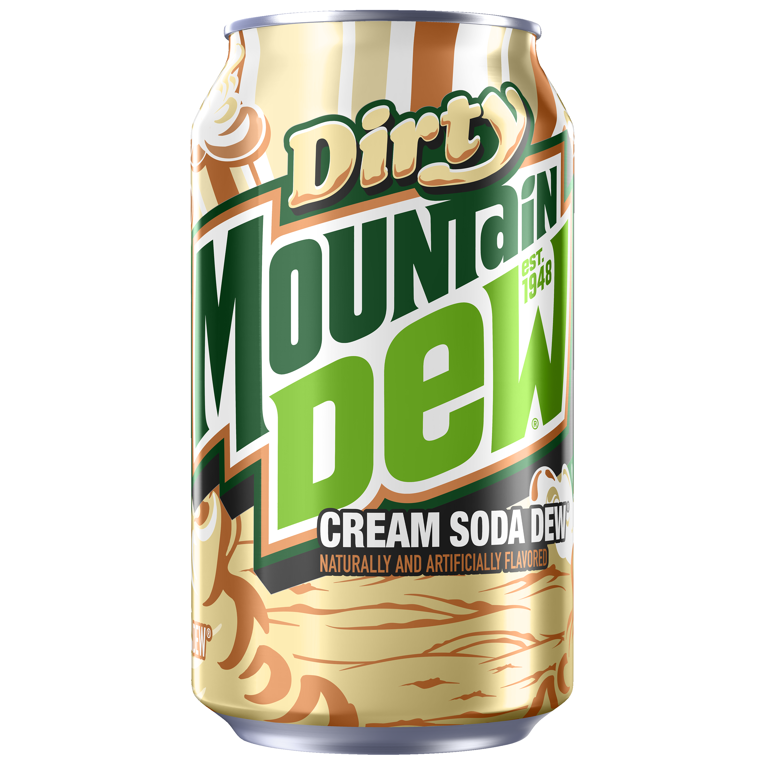 Dirty Mountain Dew, Cream Soda Naturally And Artificially Flavored Dew