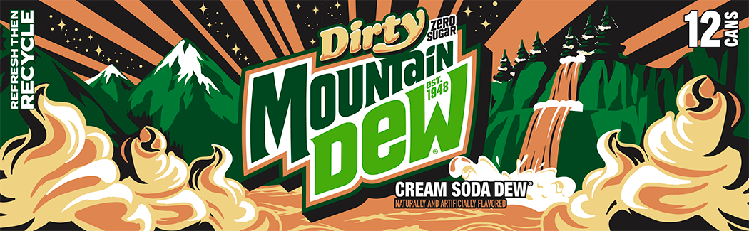 Dirty Mountain Dew, Zero Sugar, Cream Soda Naturally And Artificially Flavored Dew thumbnail
