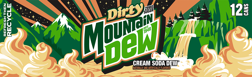 Dirty Mountain Dew, Zero Sugar, Cream Soda Dew Naturally And Artificially Flavored thumbnail