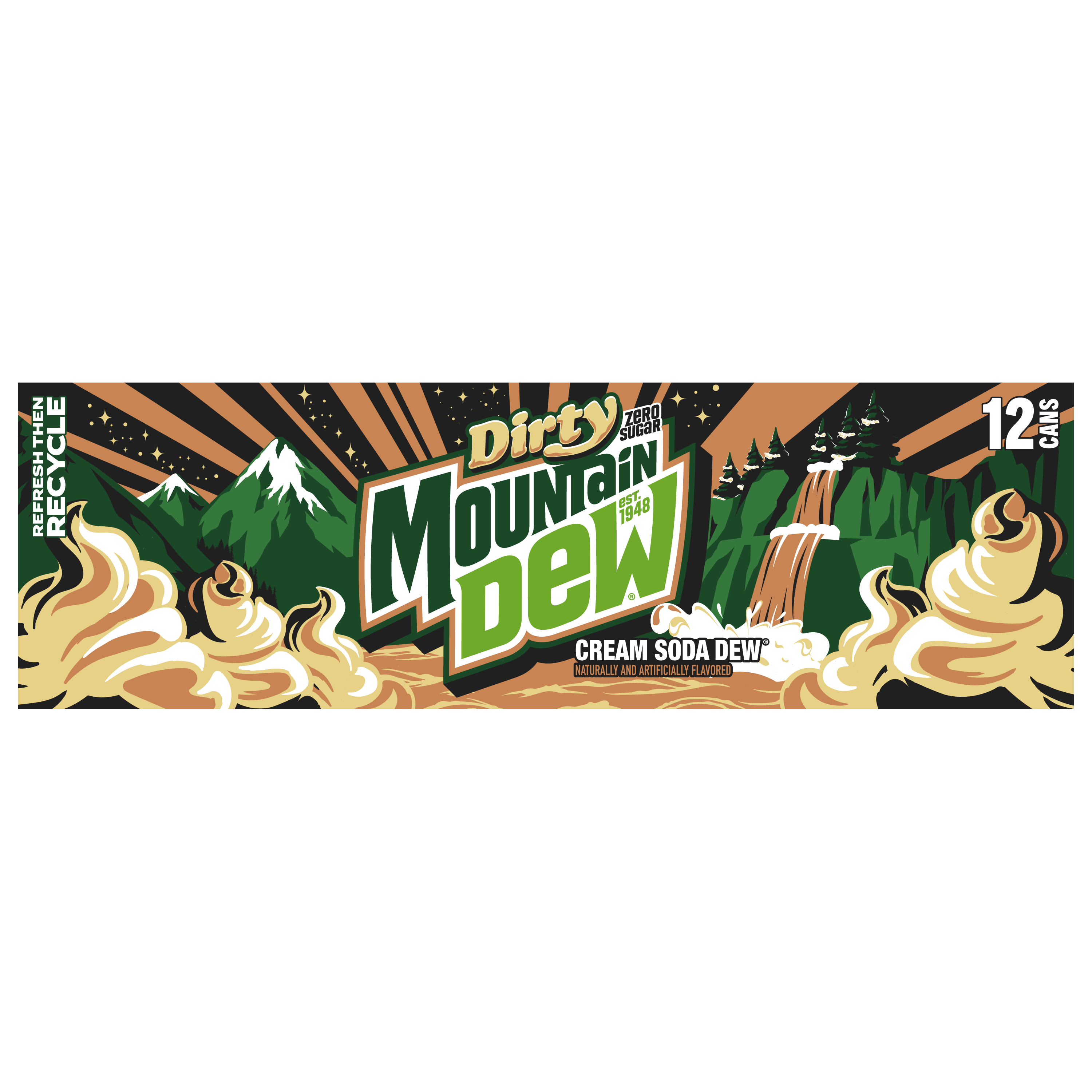 Dirty Mountain Dew, Zero Sugar, Cream Soda Naturally And Artificially Flavored Dew thumbnail