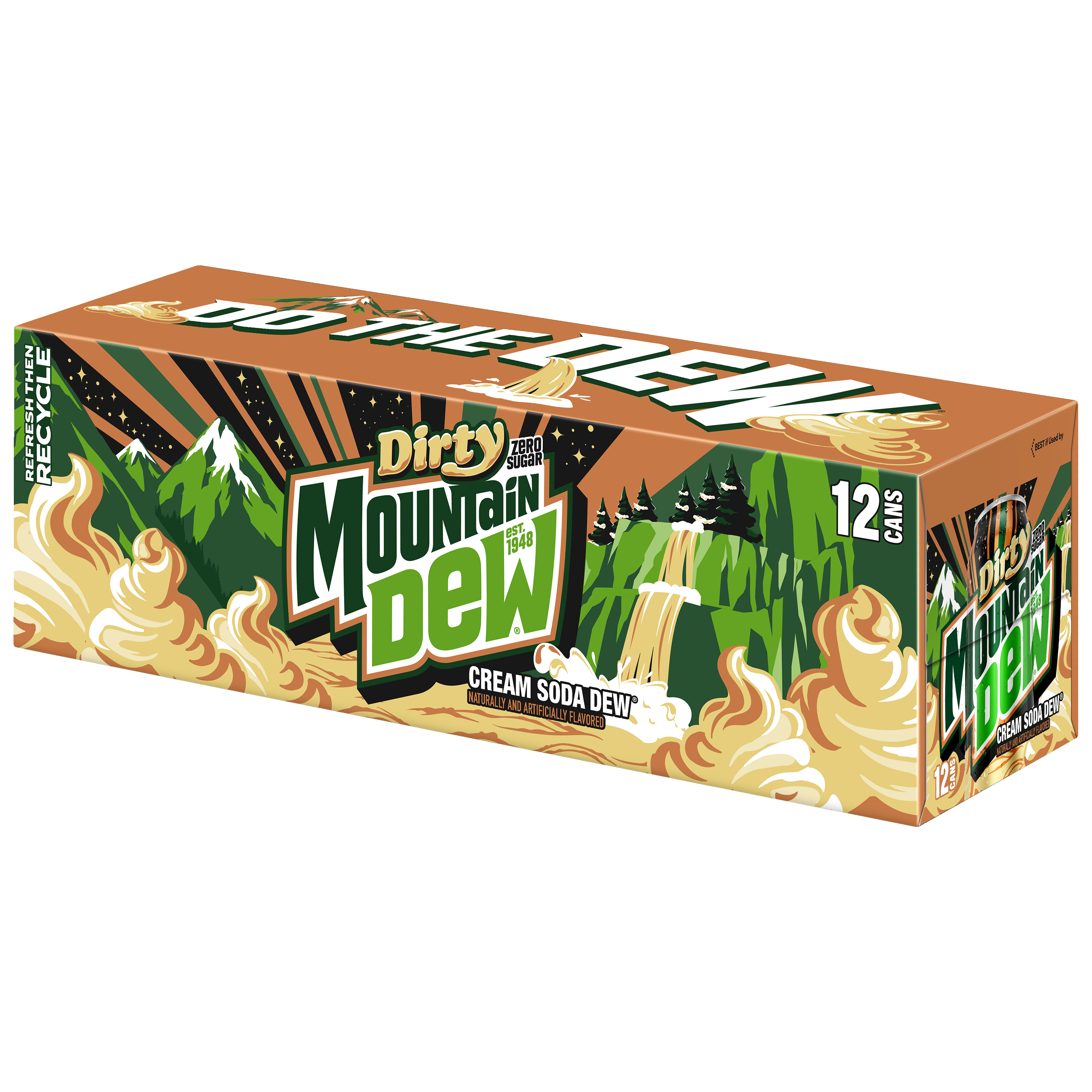 Dirty Mountain Dew, Zero Sugar, Cream Soda Dew Naturally And Artificially Flavored thumbnail