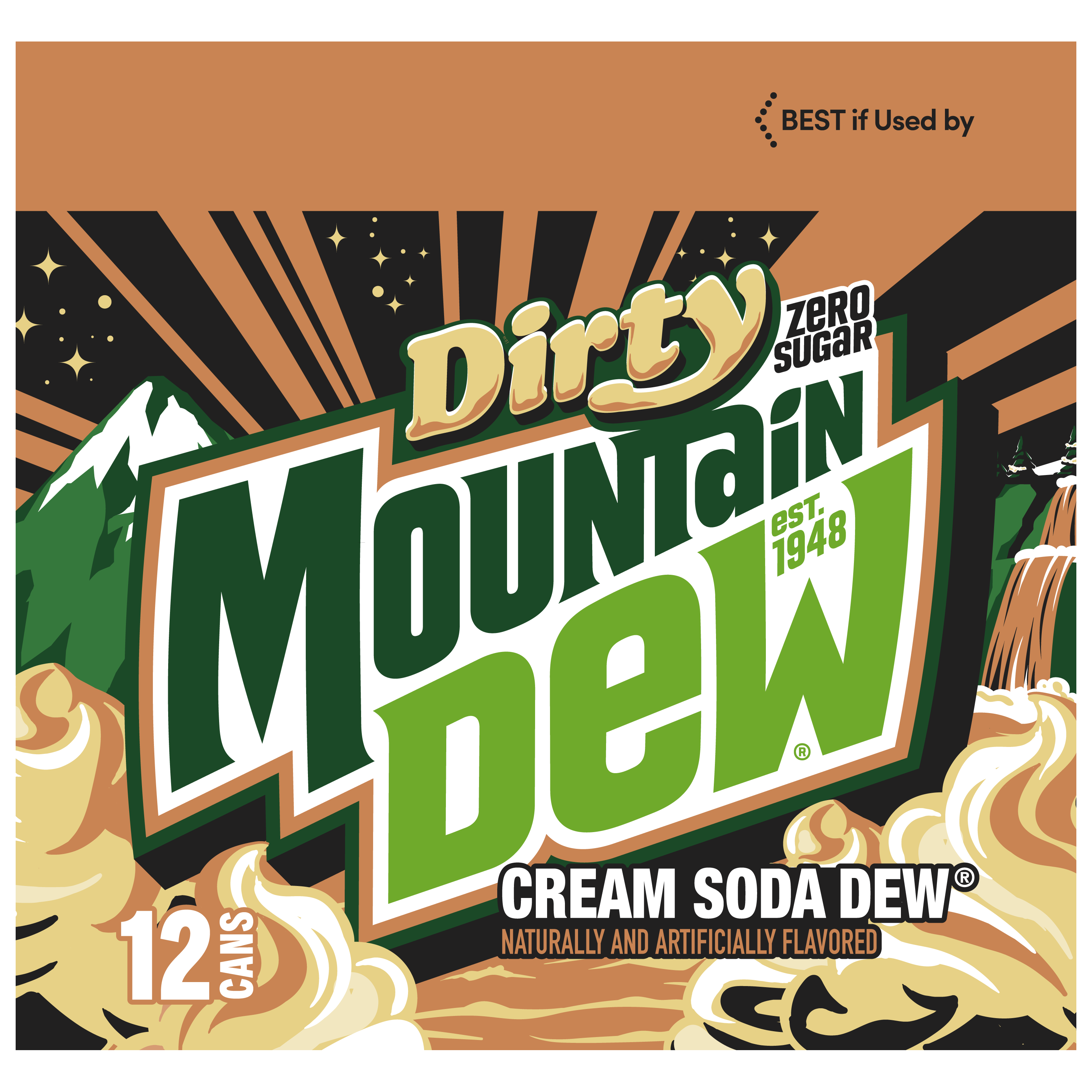 Dirty Mountain Dew, Zero Sugar, Cream Soda Naturally And Artificially Flavored Dew thumbnail