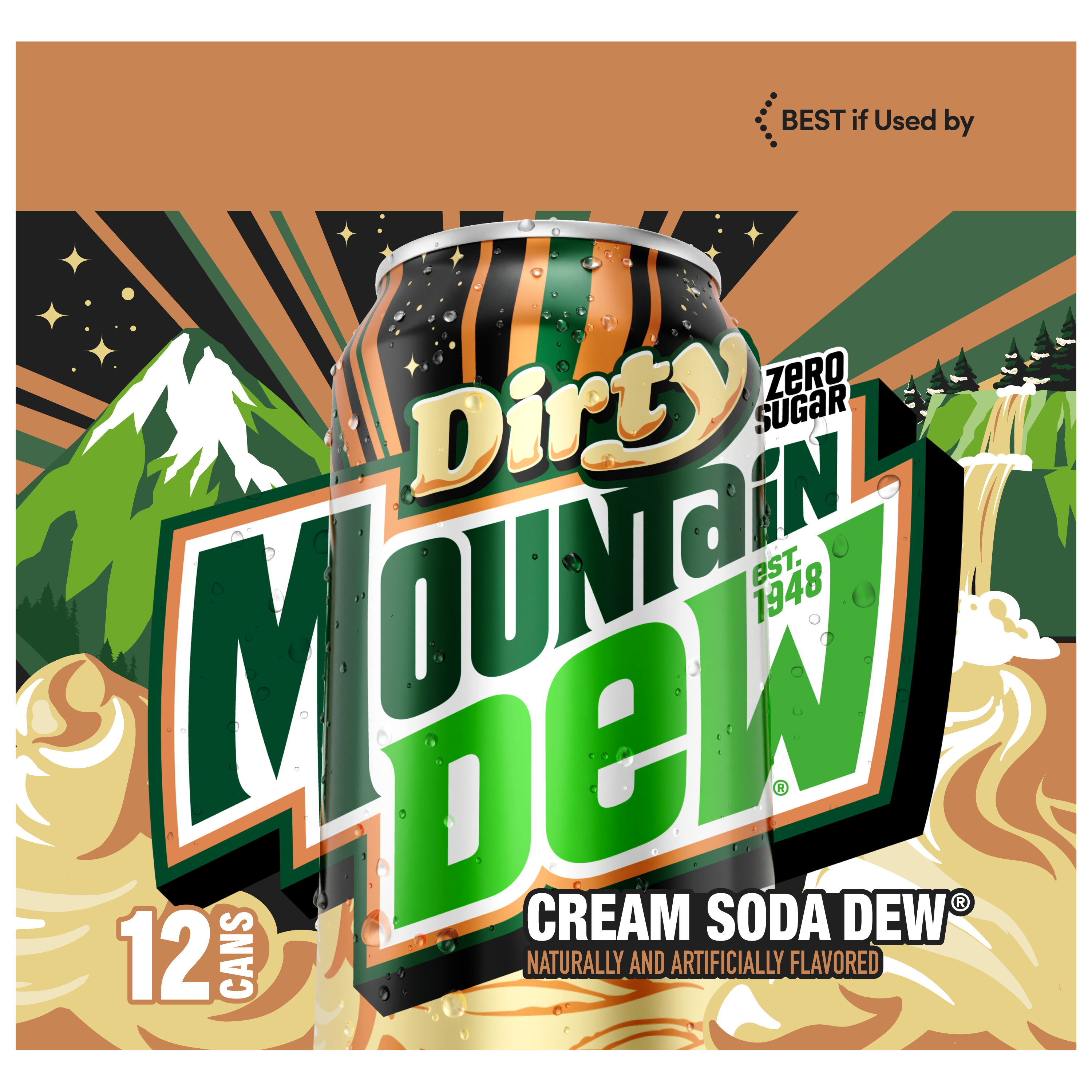 Dirty Mountain Dew, Zero Sugar, Cream Soda Dew Naturally And Artificially Flavored thumbnail