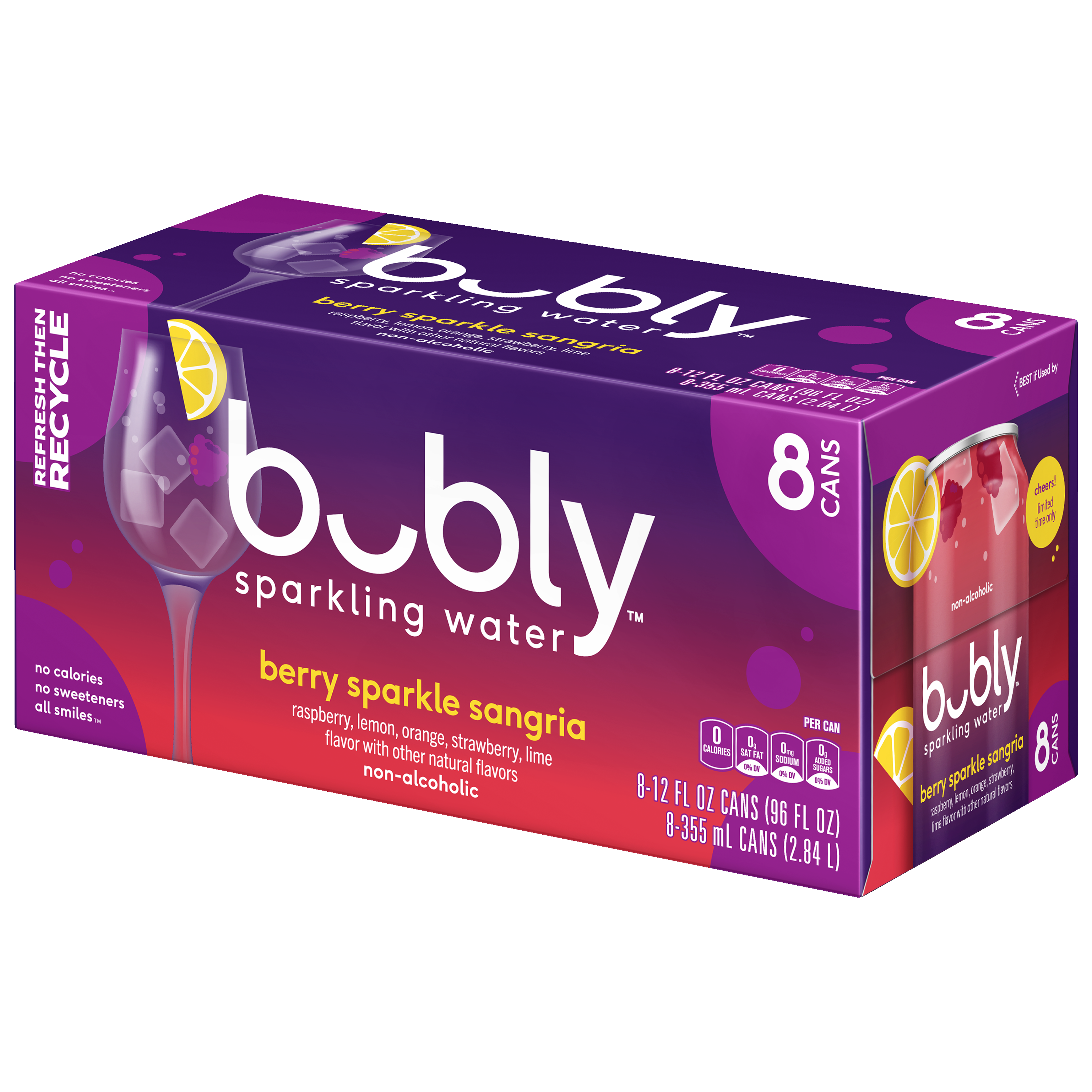 bubly, Berry Sparkle Sangria Flavor, Sparkling Water thumbnail