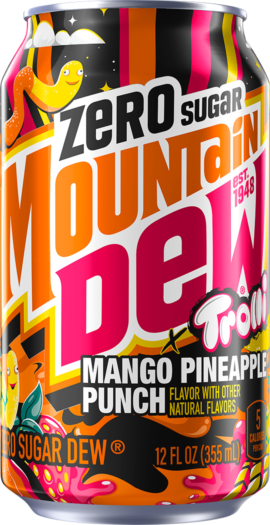 Mountain Dew, Zero Sugar, Trolli, Mango Pineapple Punch Flavor, Zero Sugar Dew thumbnail