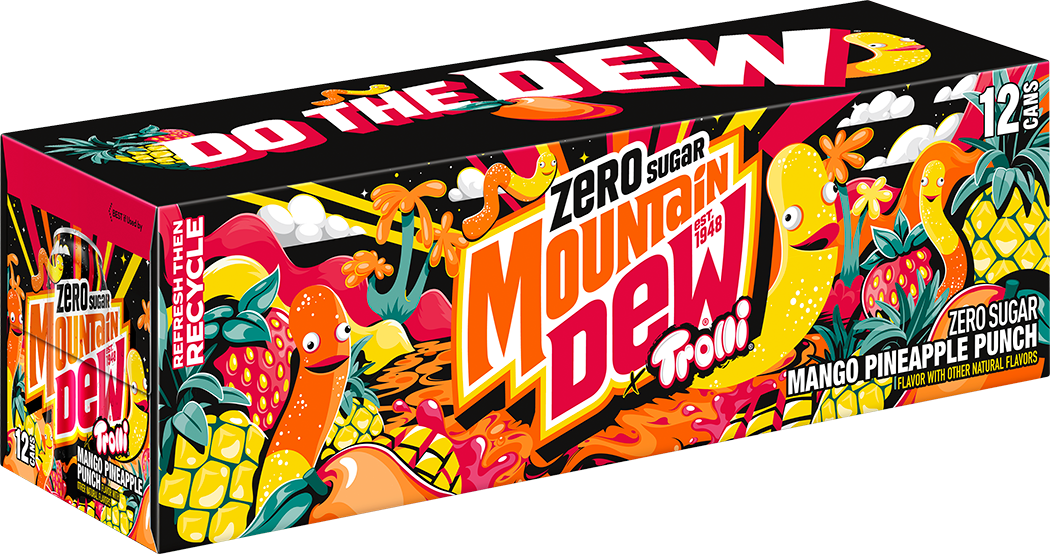 Mountain Dew, Zero Sugar, Trolli, Mango Pineapple Punch Flavor, Zero Sugar Dew thumbnail