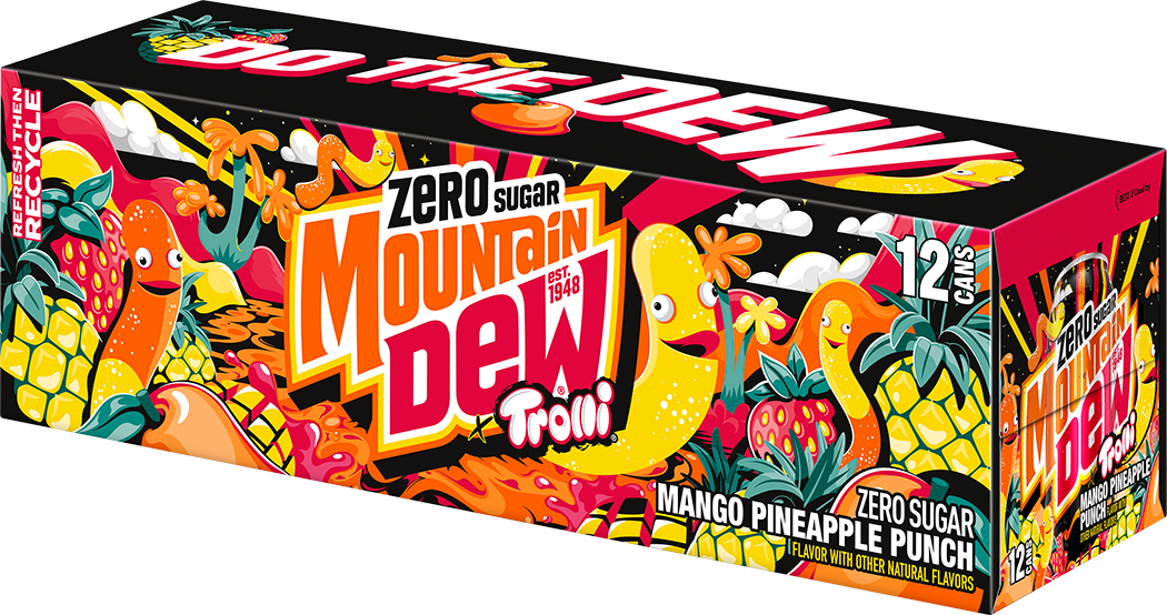 Mountain Dew, Zero Sugar, Trolli, Mango Pineapple Punch Flavor, Zero Sugar Dew thumbnail