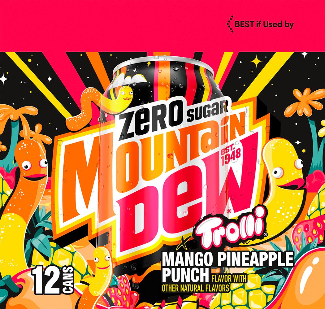 Mountain Dew, Zero Sugar, Trolli, Mango Pineapple Punch Flavor, Zero Sugar Dew thumbnail
