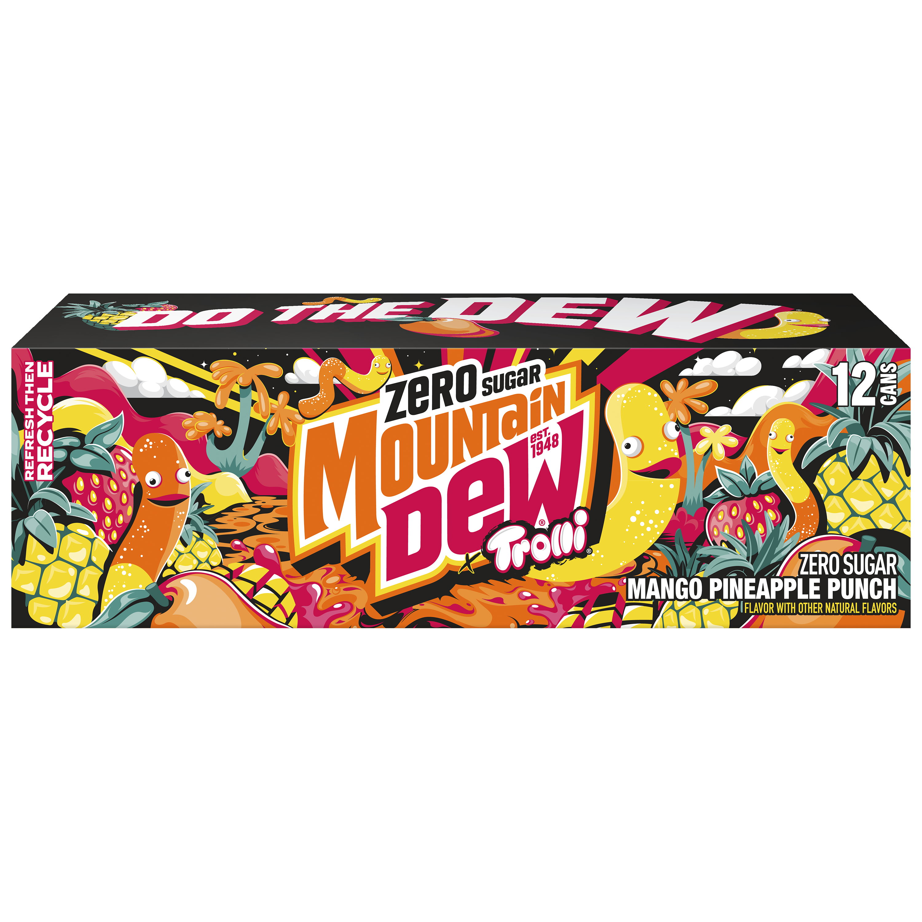 Mountain Dew, Zero Sugar, Trolli, Mango Pineapple Punch Flavor, Zero Sugar Dew