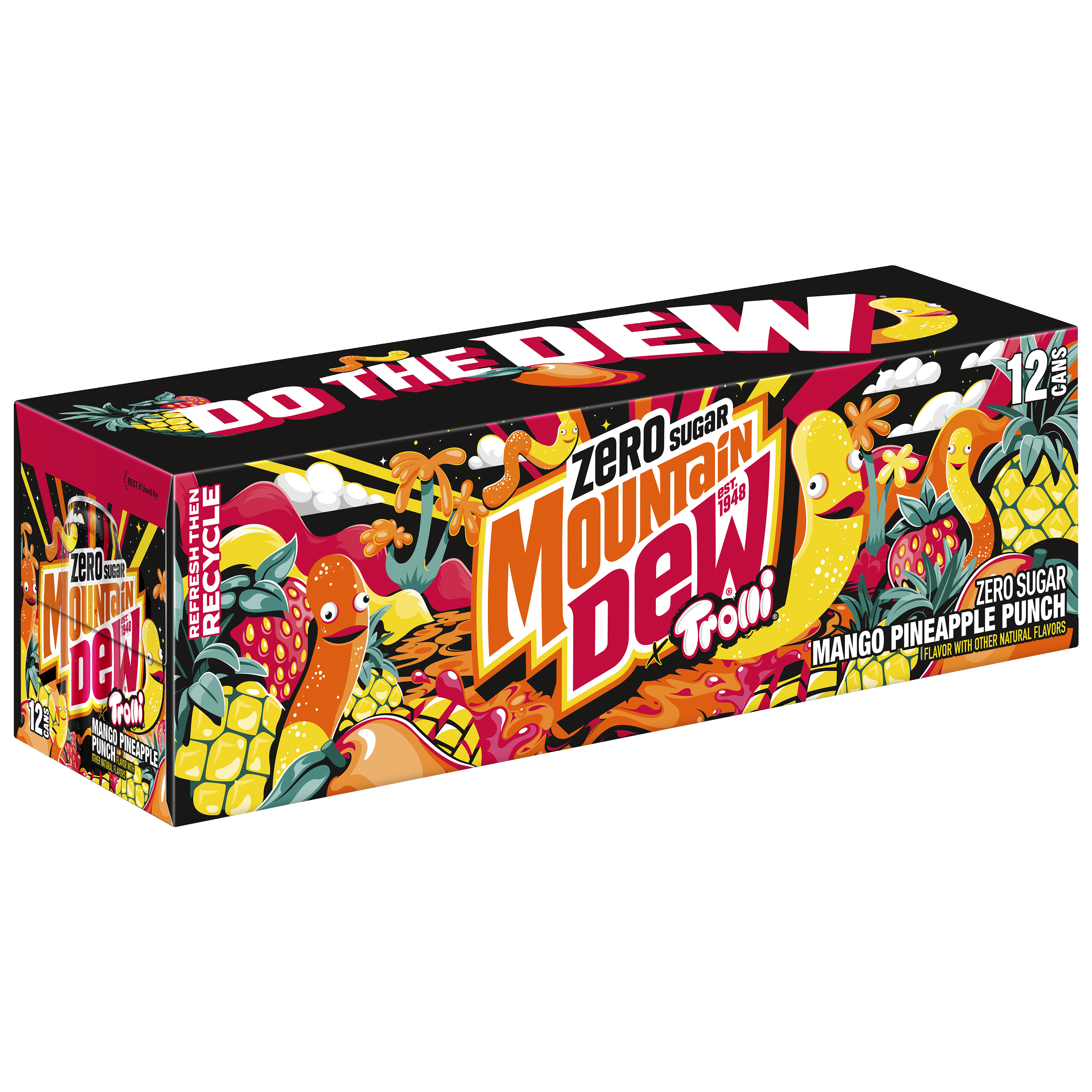 Mountain Dew, Zero Sugar, Trolli, Mango Pineapple Punch Flavor, Zero Sugar Dew thumbnail