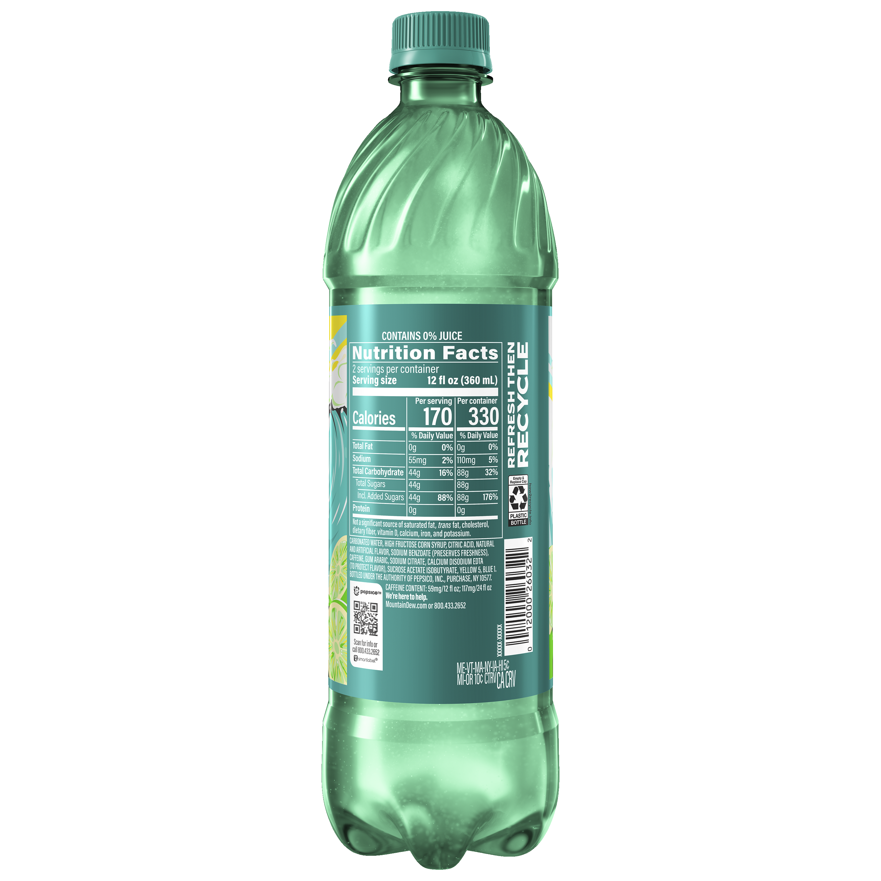 Mountain Dew, Baja Blast, Tropical Lime Naturally And Artificially Flavored Dew thumbnail