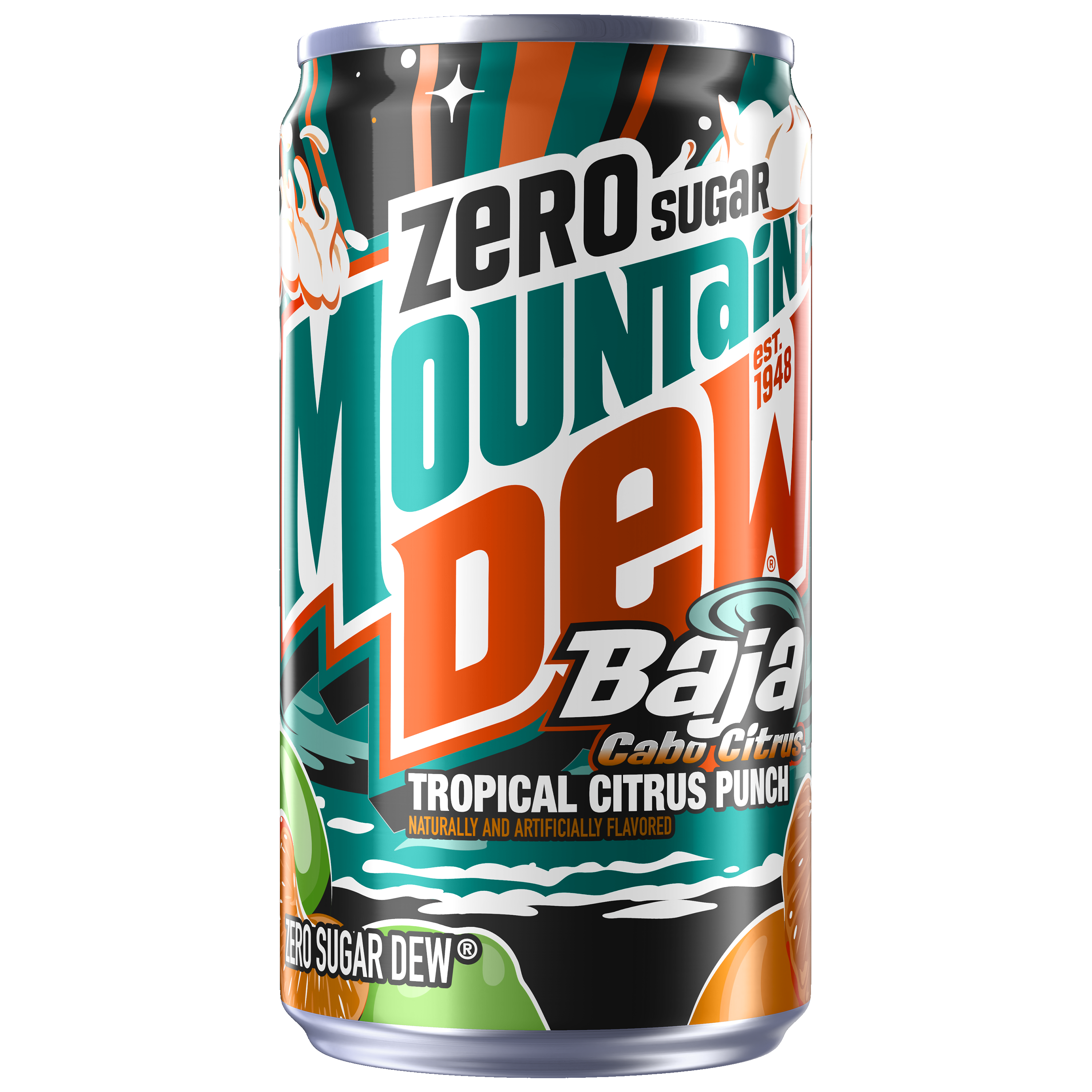Mountain Dew, Zero Sugar, Baja Cabo Citrus Dew, Naturally And Artificially Flavored Tropical Citrus Punch