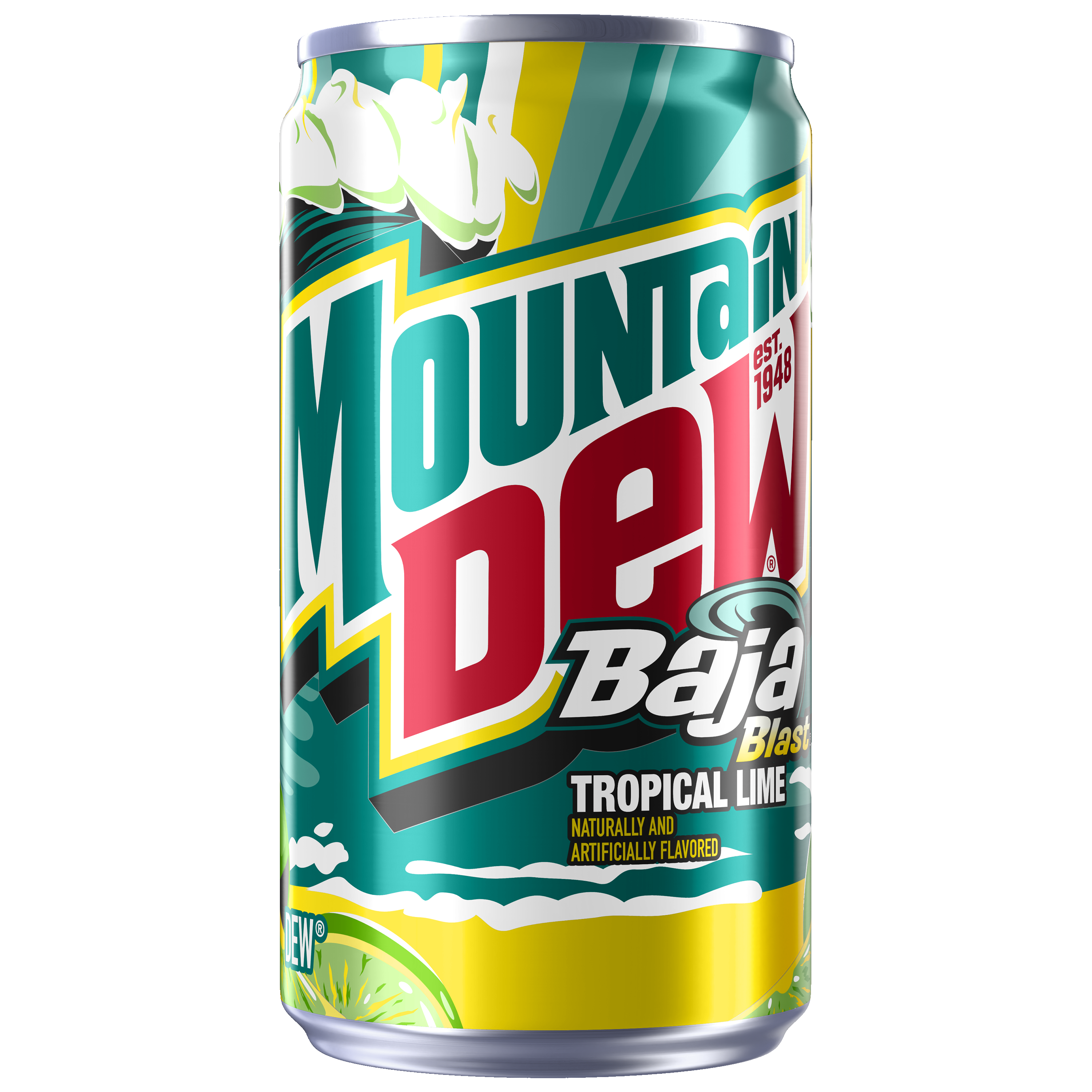 Mountain Dew, Baja Blast, Tropical Lime Naturally And Artificially Flavored Dew