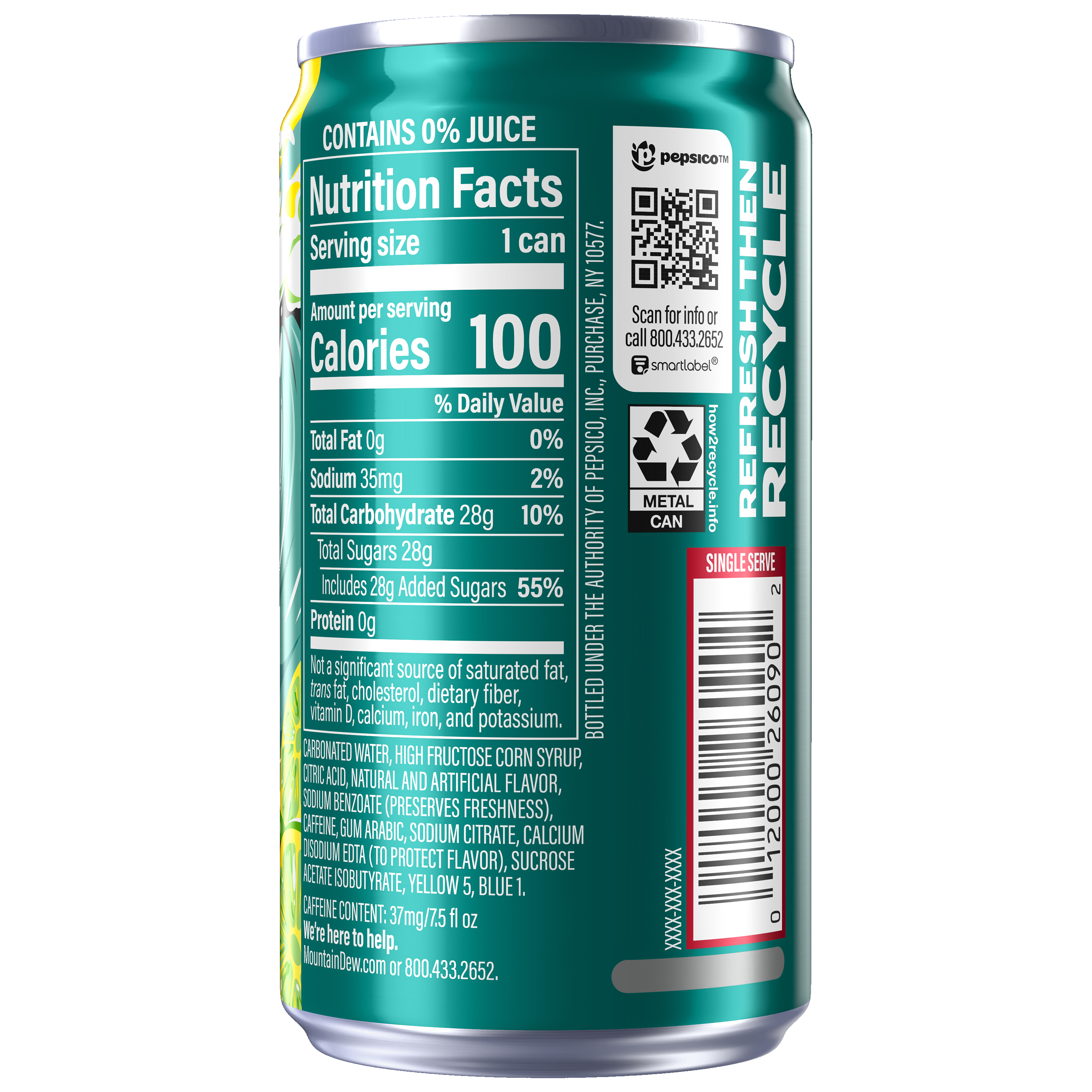 Mountain Dew, Baja Blast, Tropical Lime Naturally And Artificially Flavored Dew thumbnail