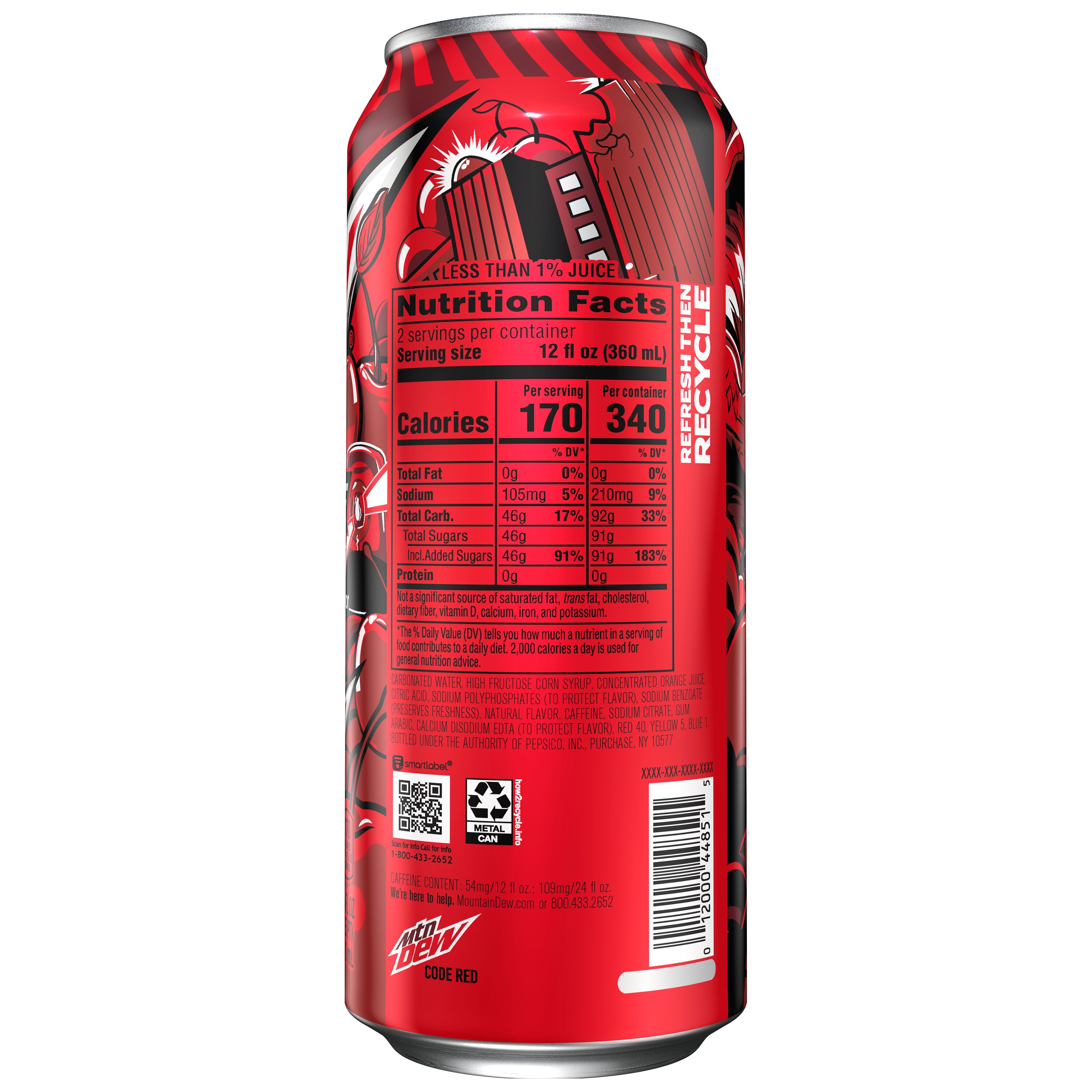 Mountain Dew, Code Red, Dew With A Rush Of Cherry Flavor thumbnail