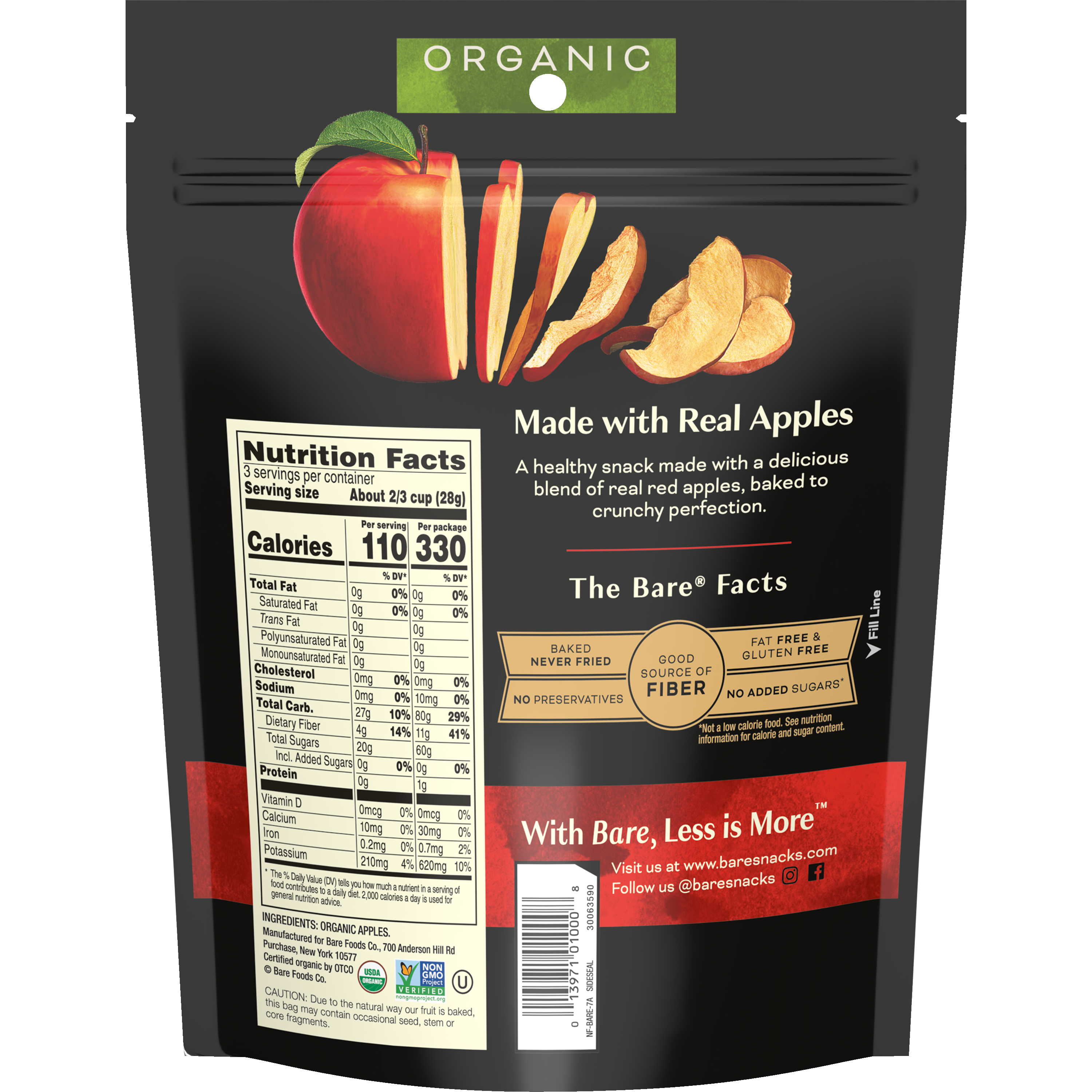 Bare, Organic, Crispy Reds Apple Chips thumbnail