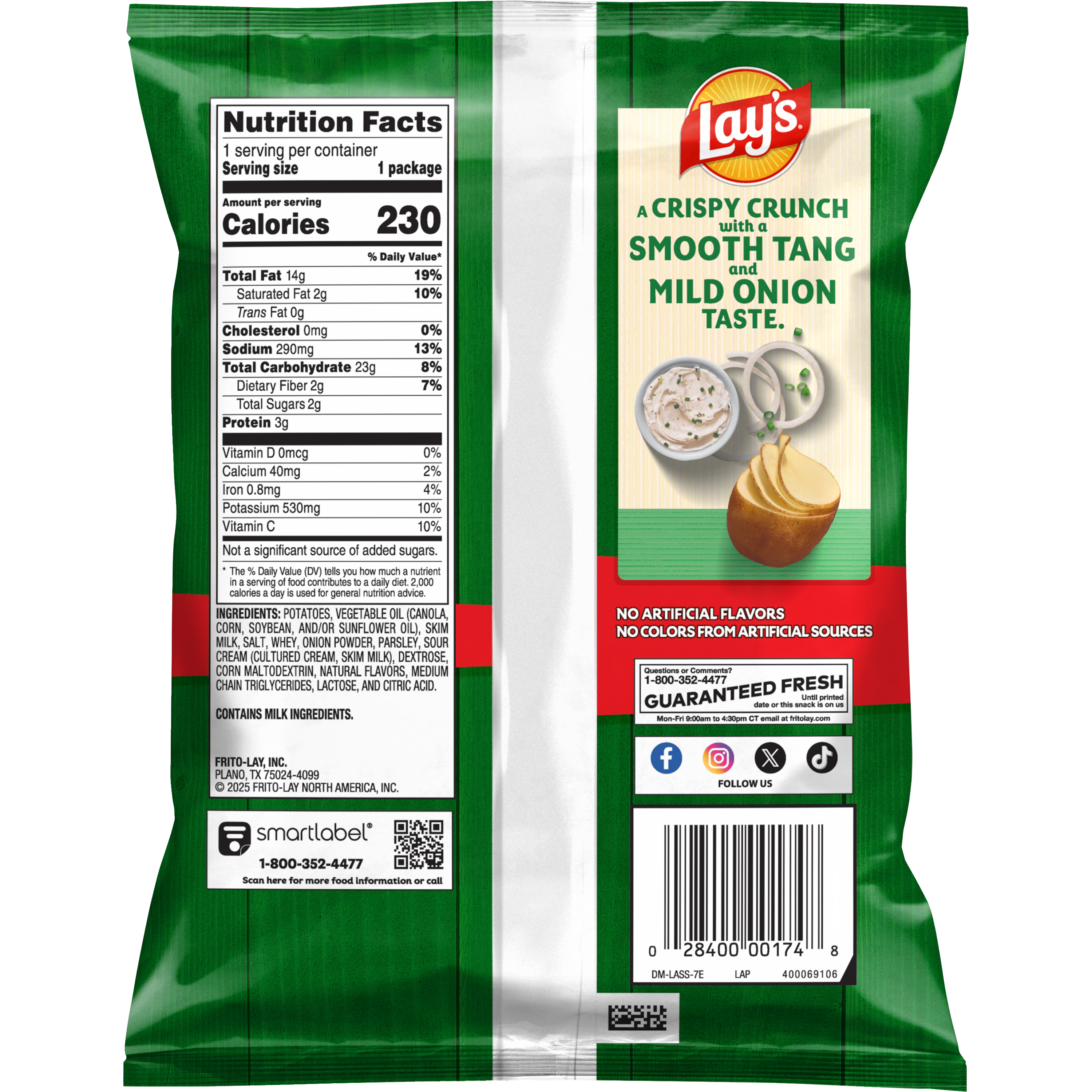 Lay's, Sour Cream & Onion Flavored, Potato Chips thumbnail
