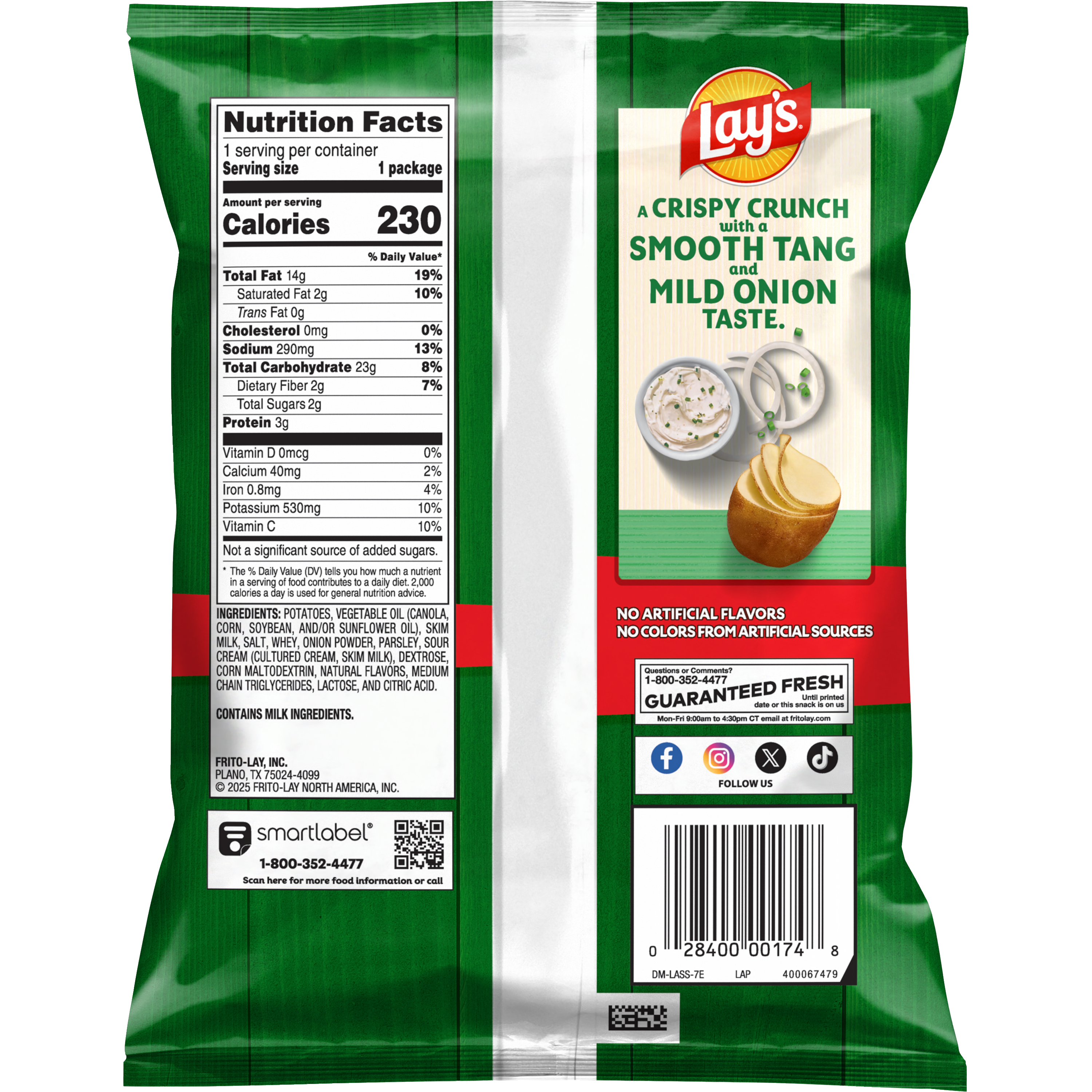 Lay's, Sour Cream & Onion Flavored, Potato Chips thumbnail