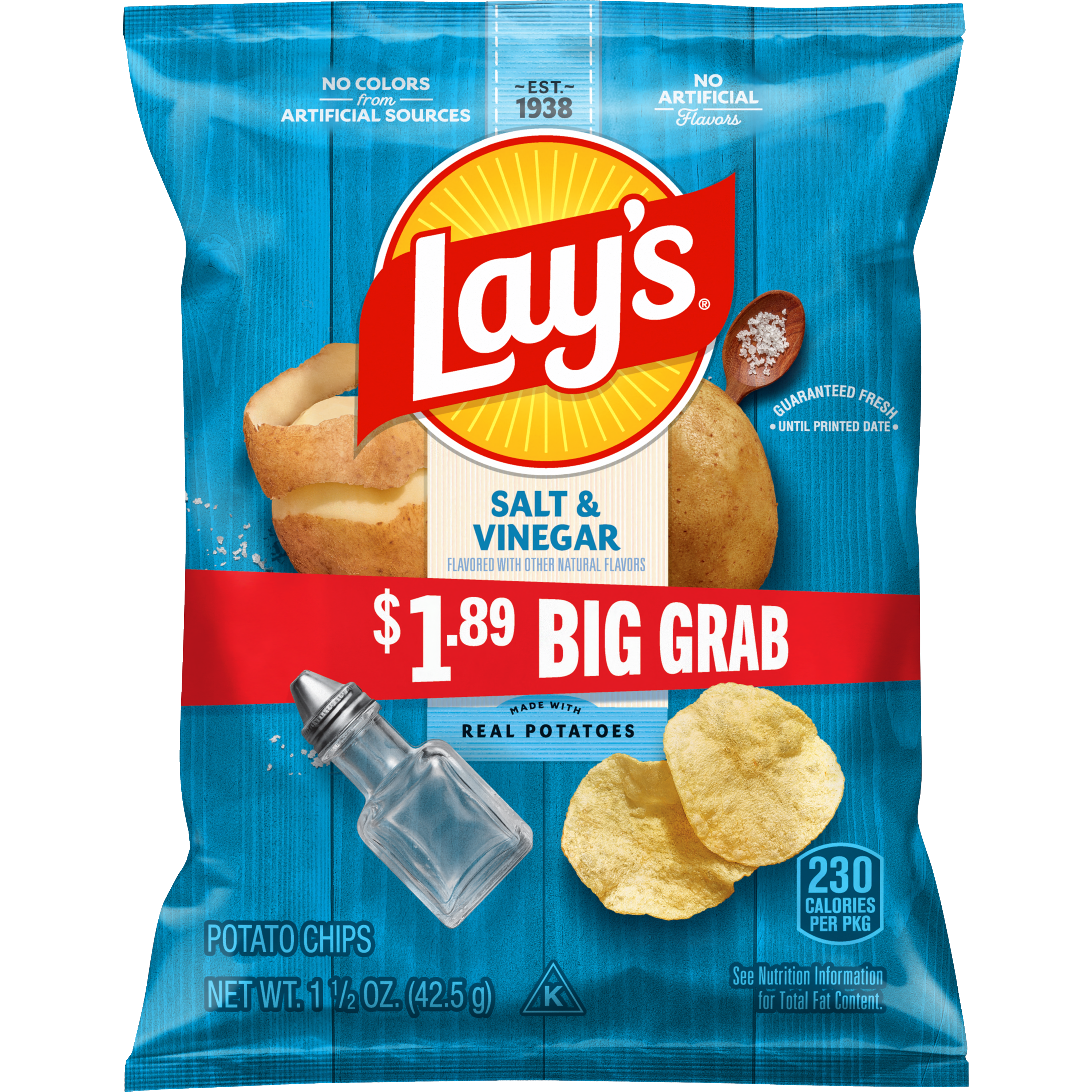 Lay's, Salt & Vinegar Flavored, Potato Chips