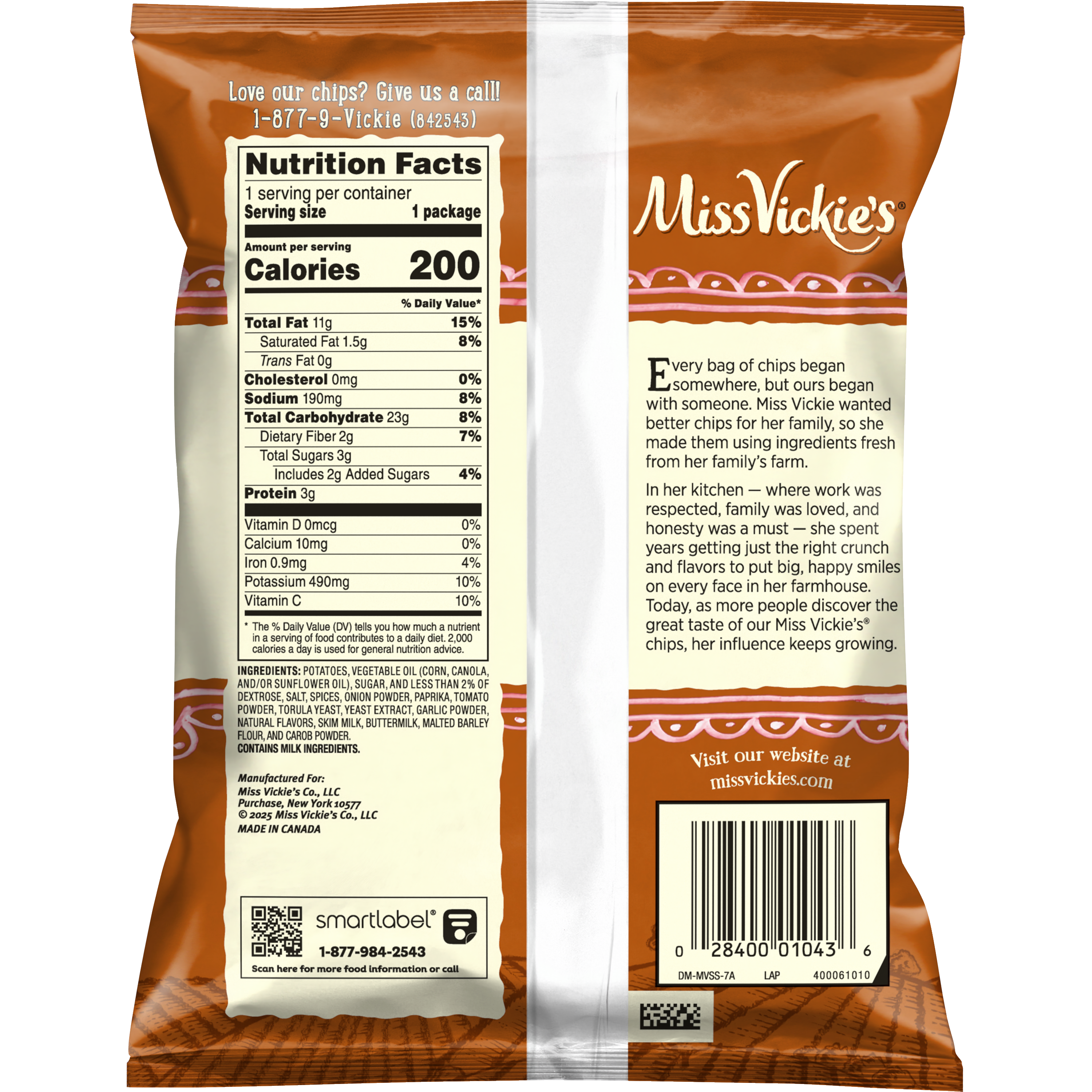 Miss Vickie's, Smokehouse BBQ Flavored, Kettle Cooked Potato Chips thumbnail